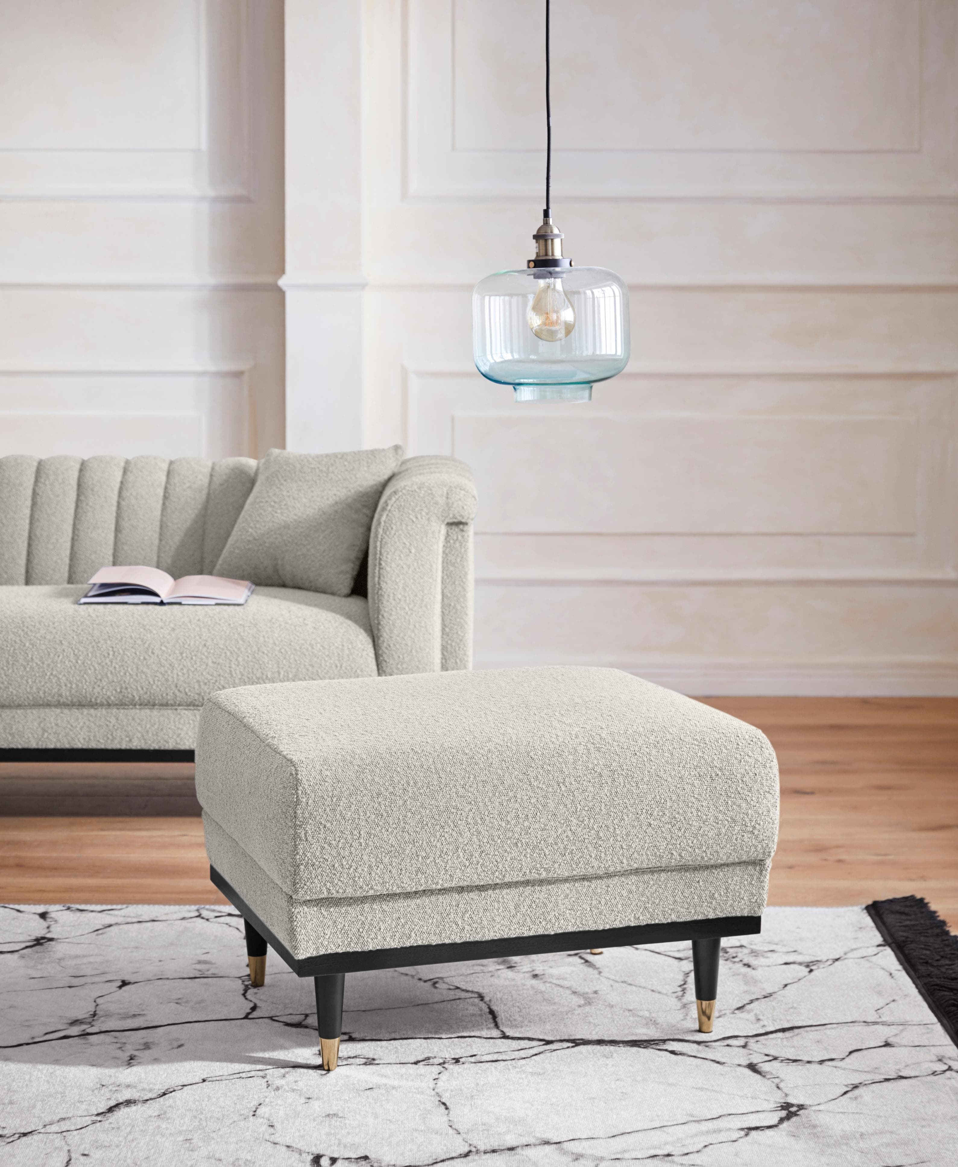 HOME AFFAIRE Polsterhocker Chamby New Bouclé Beige