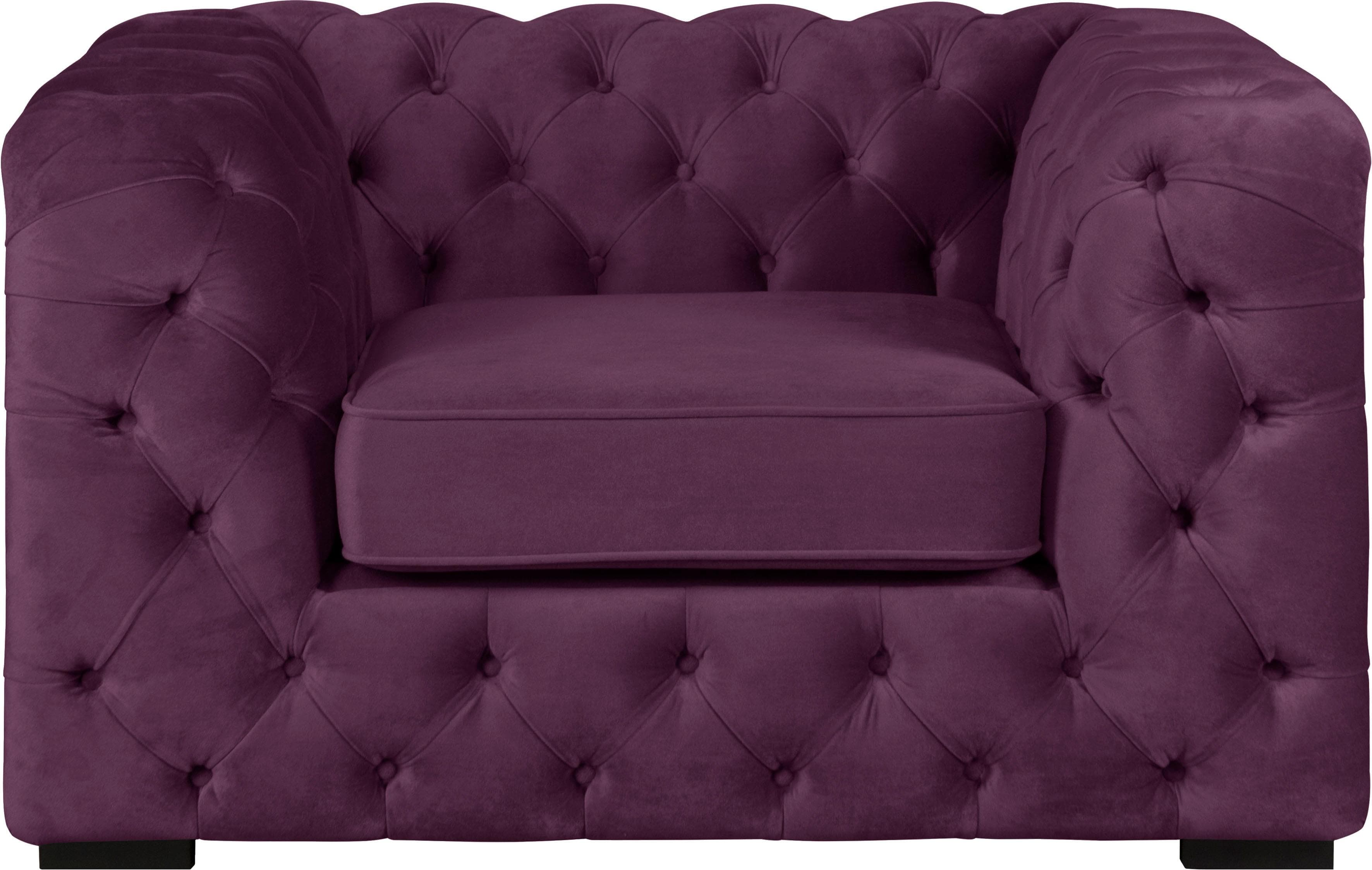 Home Affaire Chesterfield-Sessel Kalina Lila Samtvelours