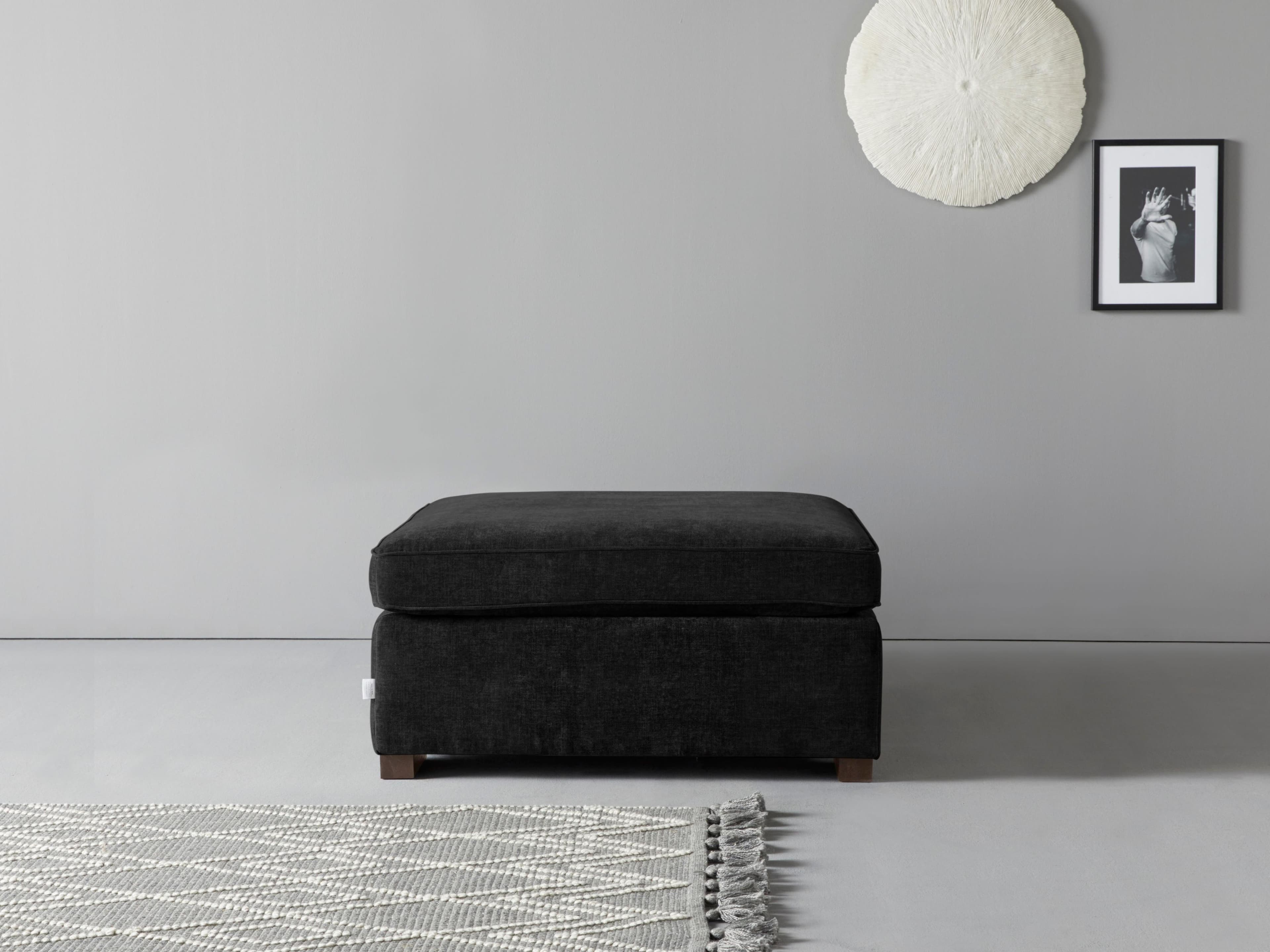 HOME AFFAIRE Polsterhocker Skara Anthrazit Samtvelours