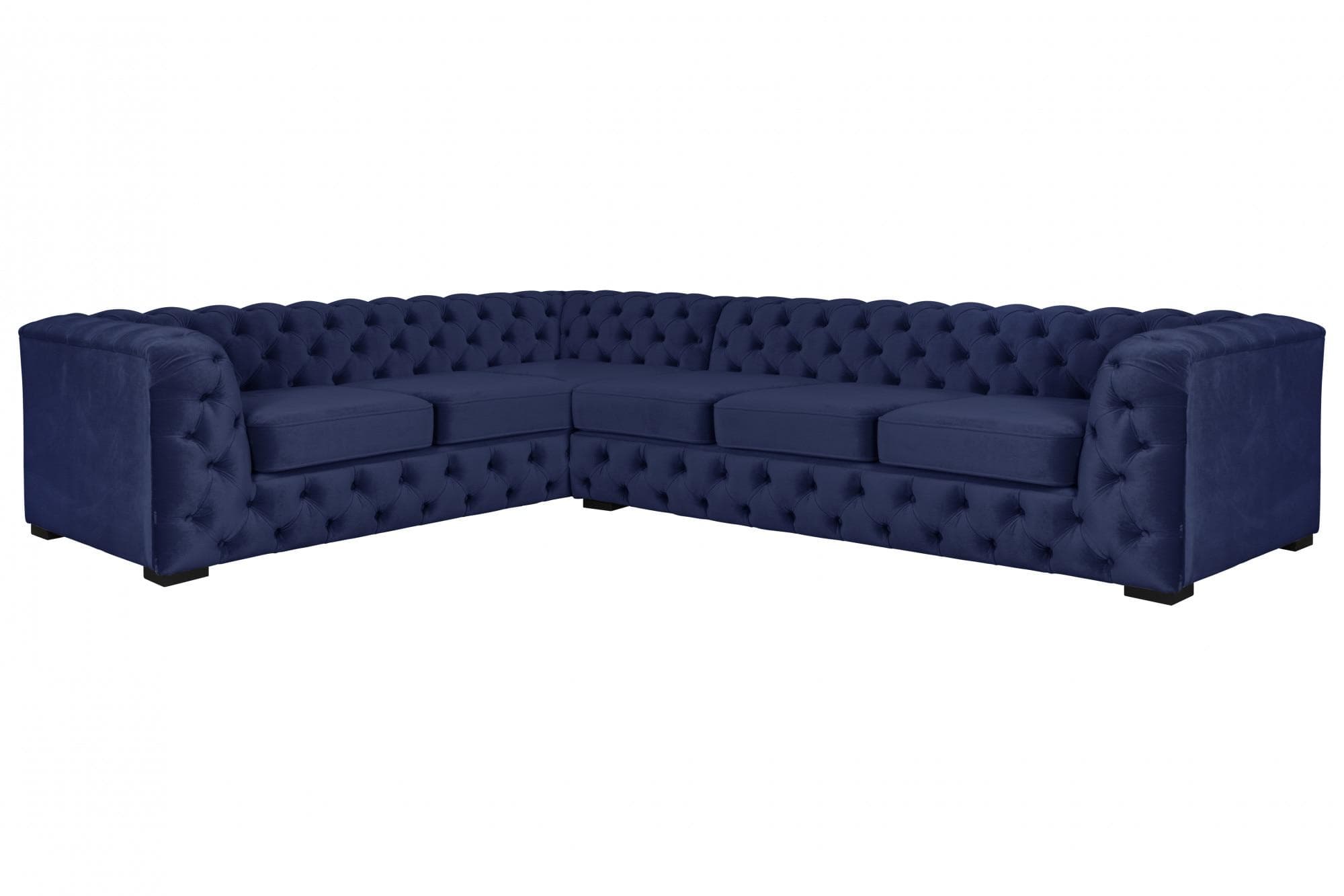 Chesterfield-Sofa in Blau und Dunkelblau