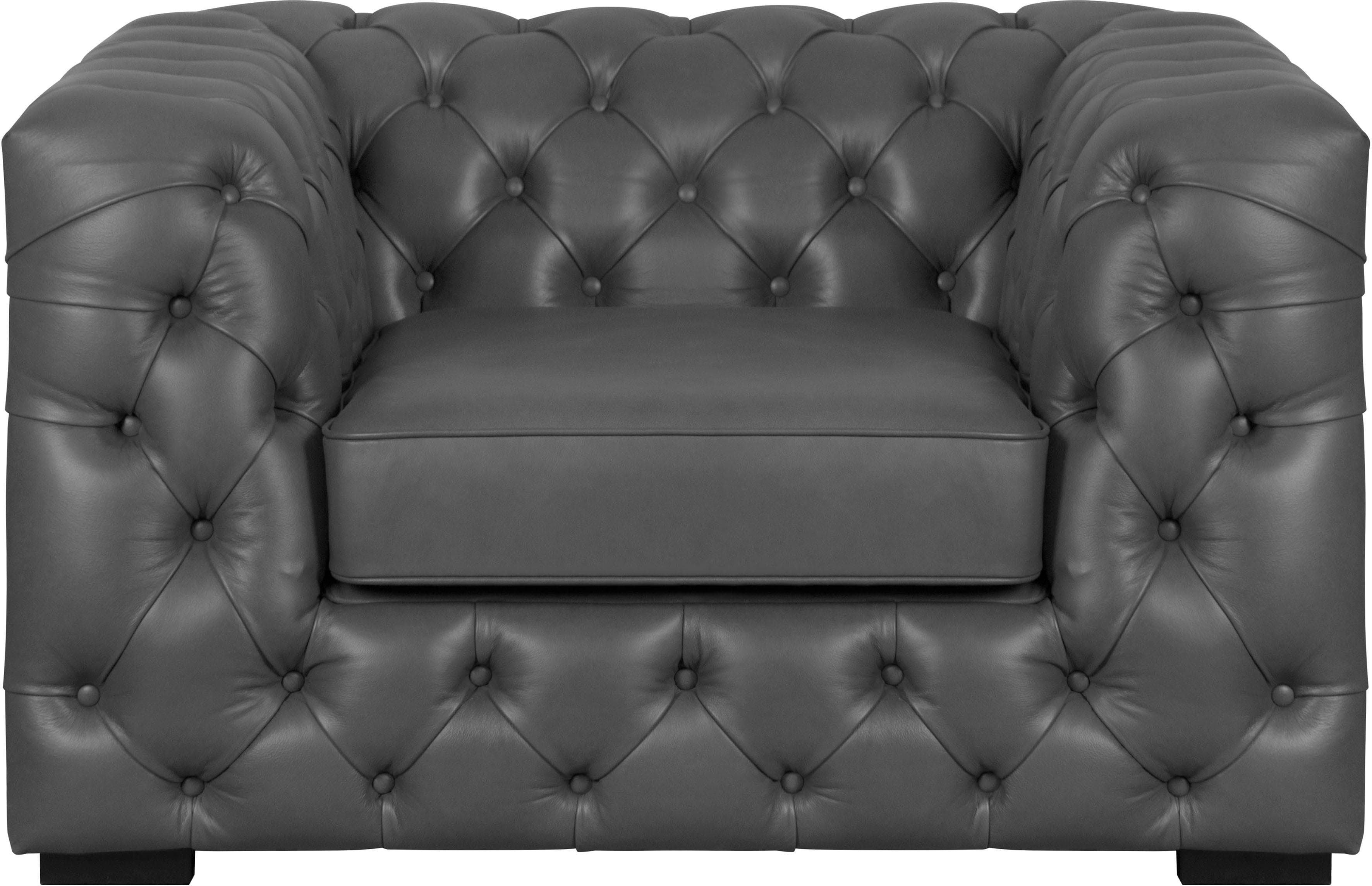Klassischer Chesterfield-Sessel mit Knopfheftung - Hochwertige Qualität
