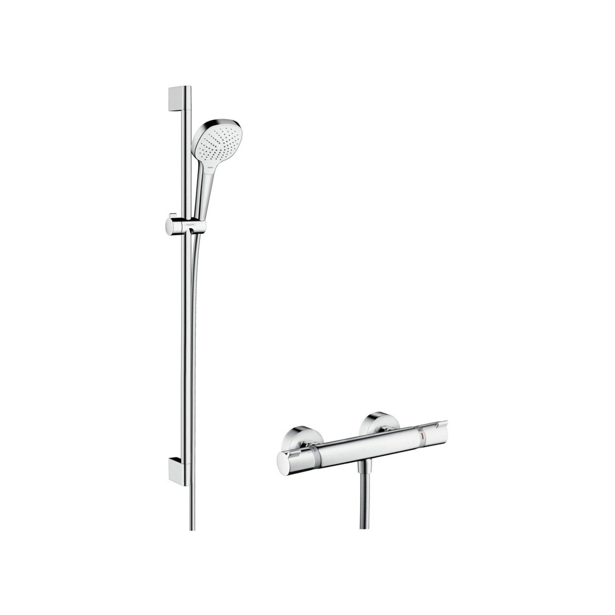 hansgrohe Croma Select E Combi Brausenset 27082400 Weiss-Chrom 90 cm
