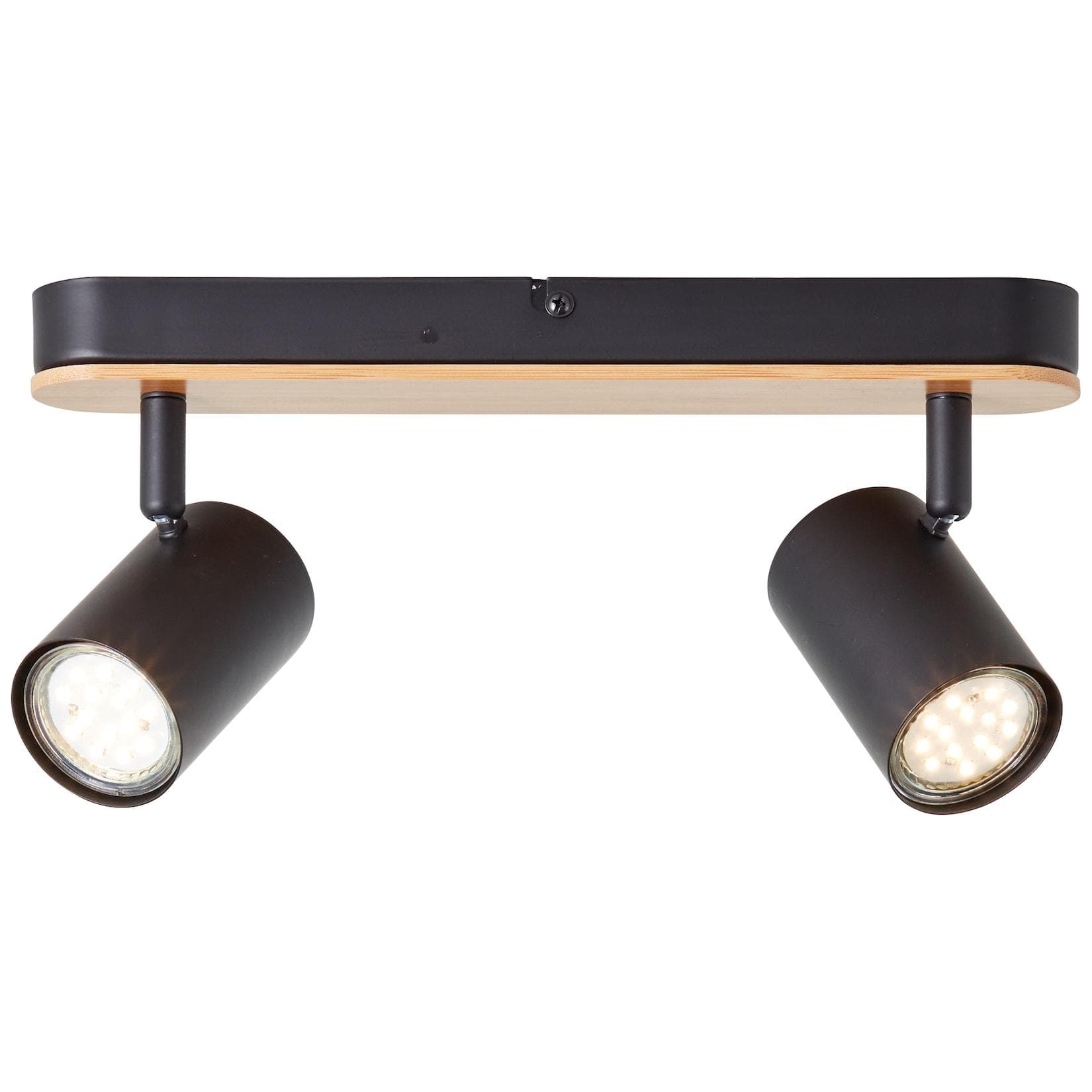 BRILLIANT Deckenstrahler Niels 2-flammig Bambus Metall Schwarz Matt