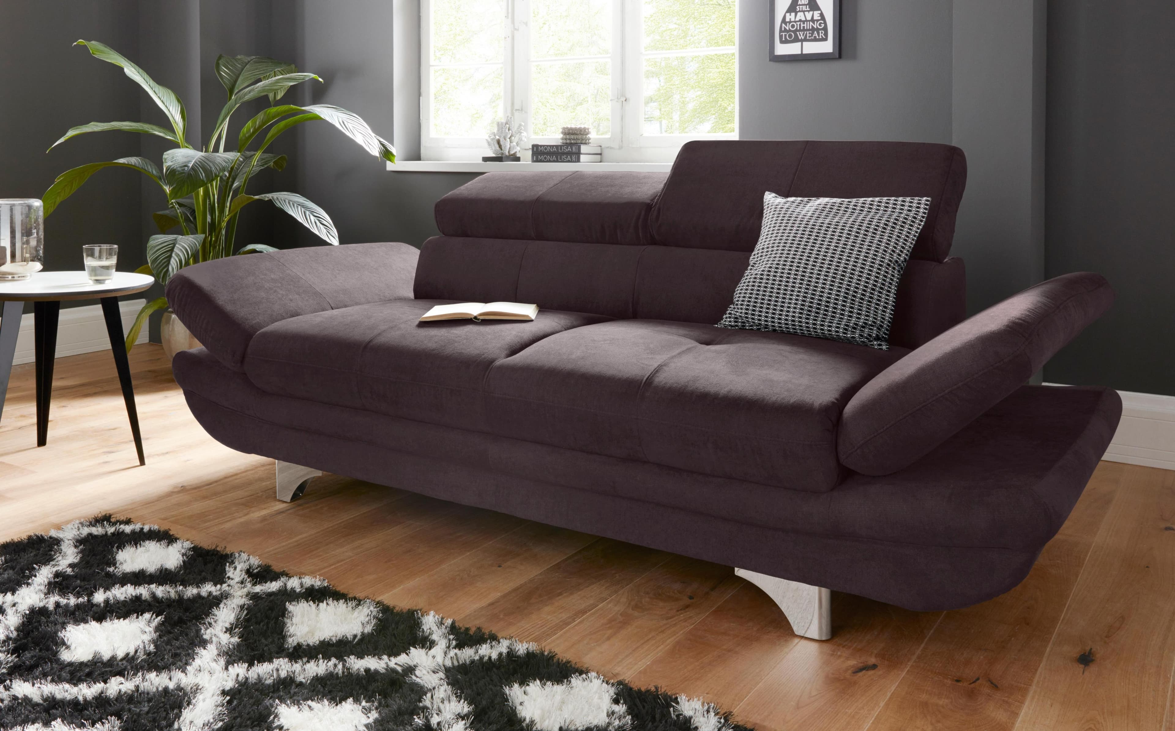 COTTA 2-Sitzer Sofa Enterprise Braun mit Verstellfunktion