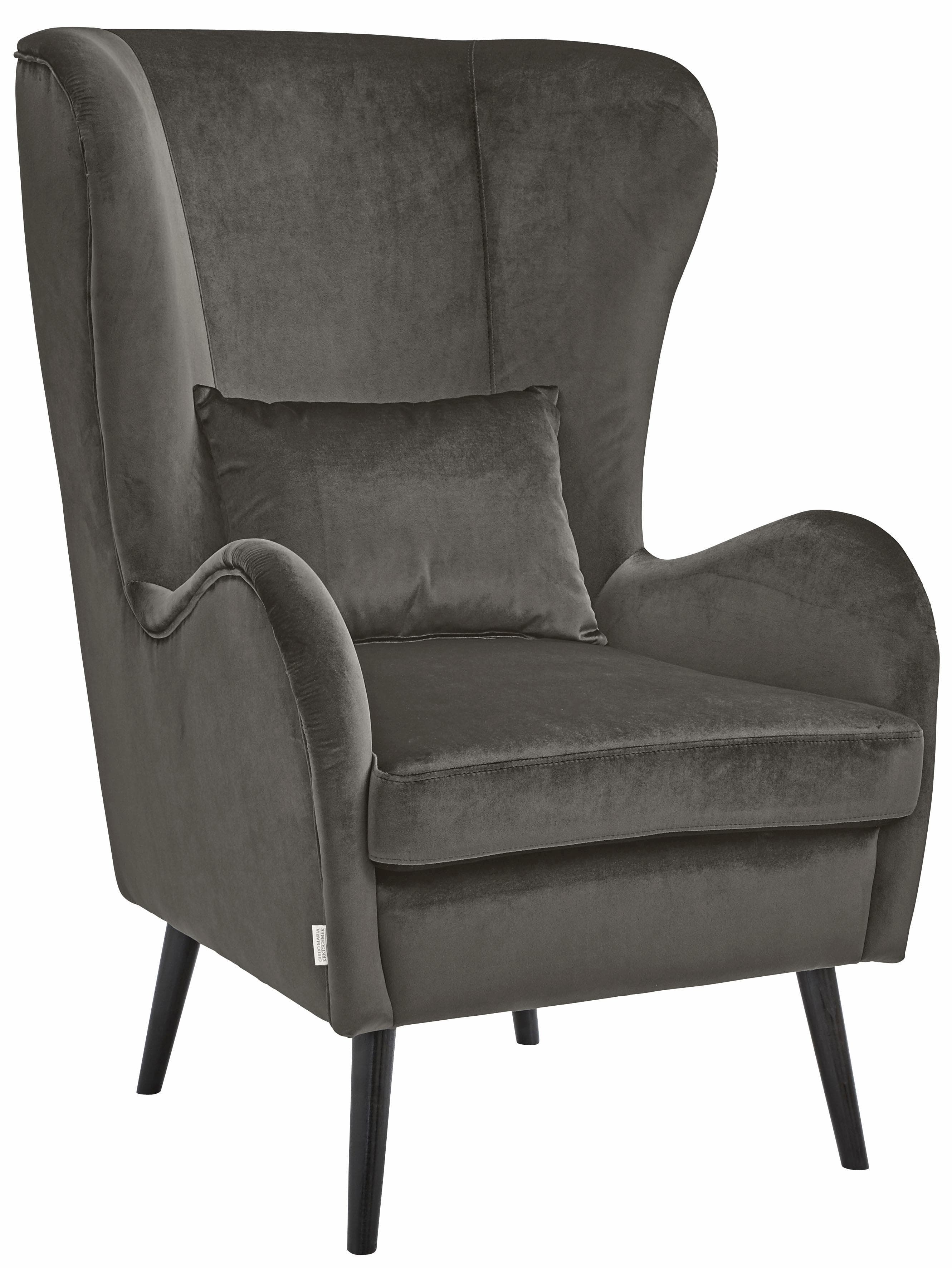 Home Affaire Sessel Salla Ohrensessel Anthrazit Samtoptik