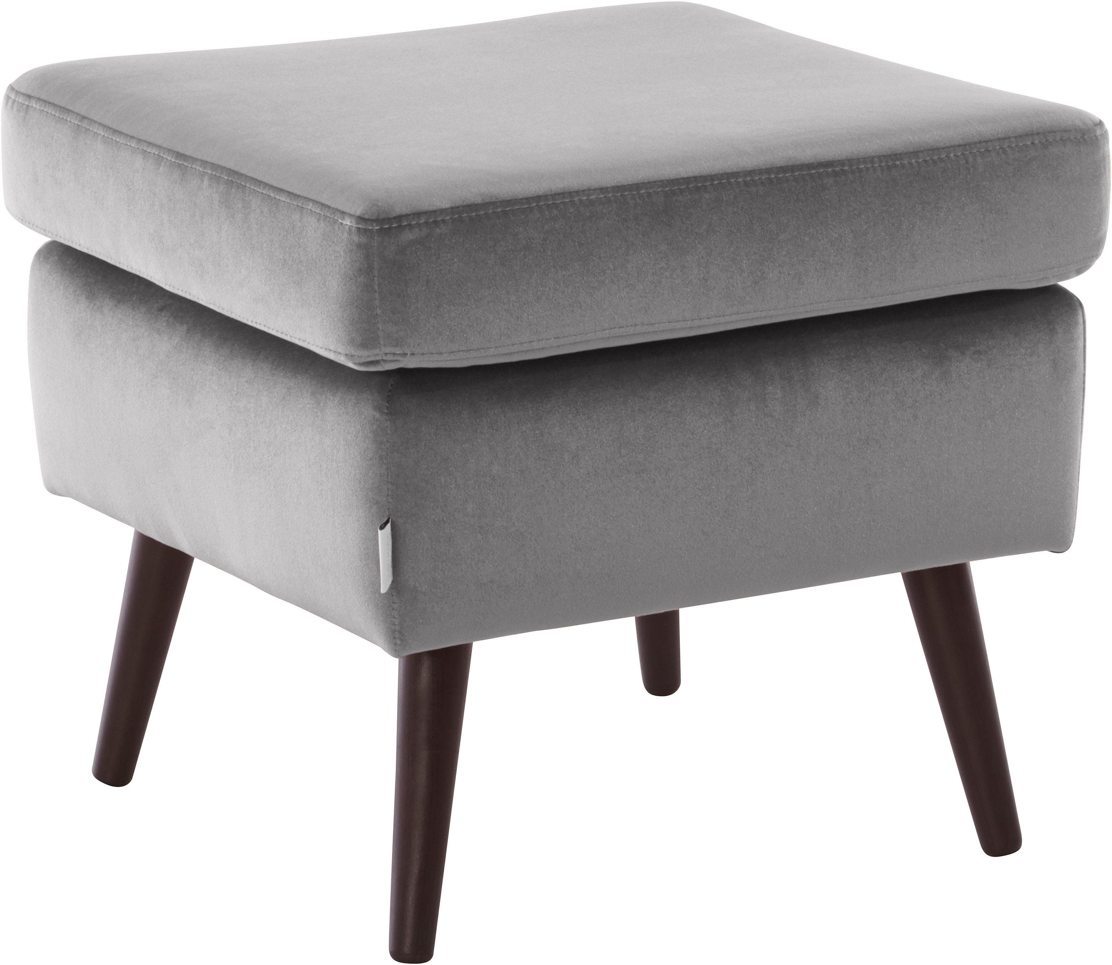 HOME AFFAIRE Polsterhocker Sallito Grau Samtoptik