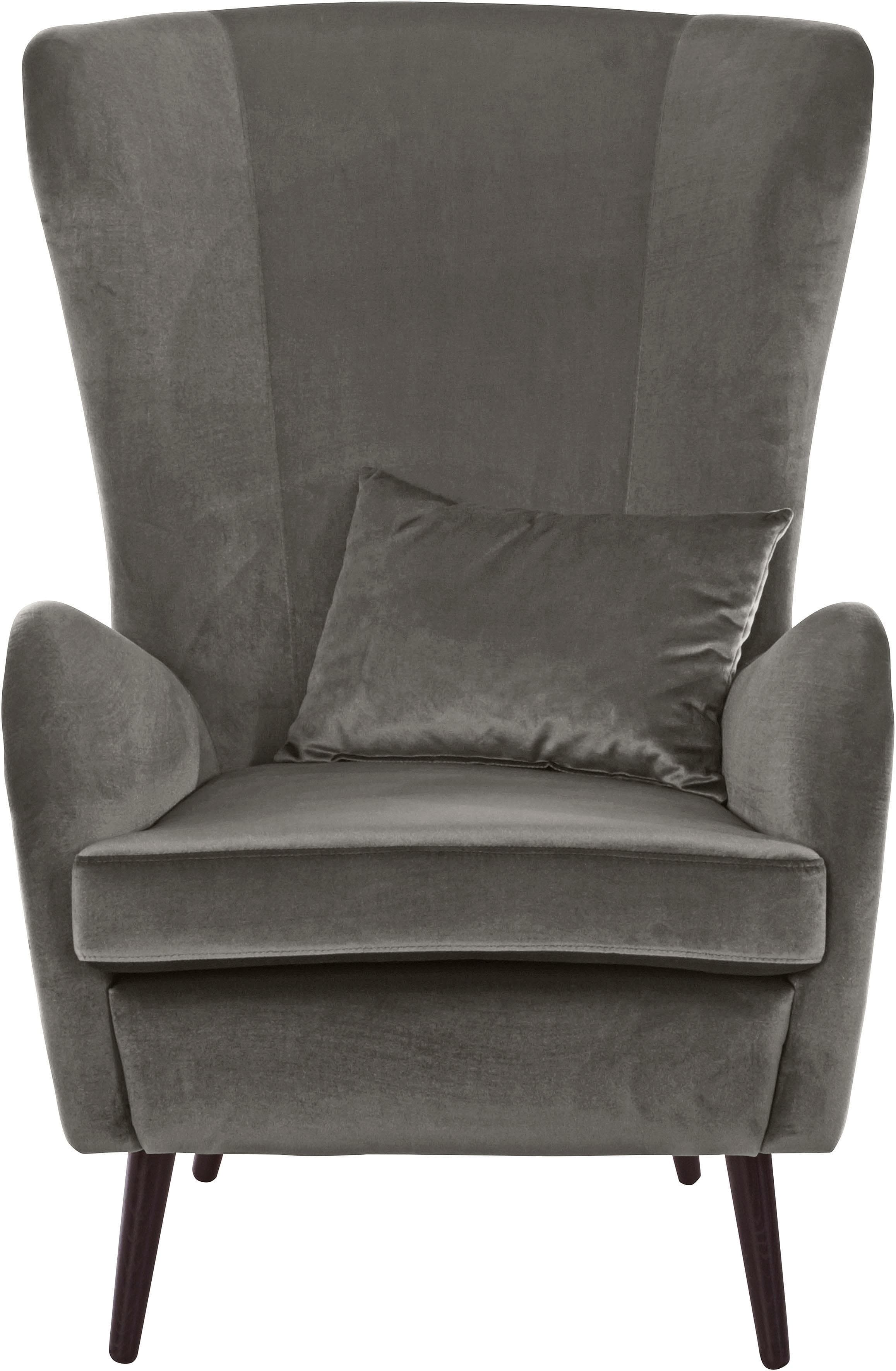 HOME AFFAIRE Sallito TV-Sessel mit Hocker Anthrazit Samtoptik