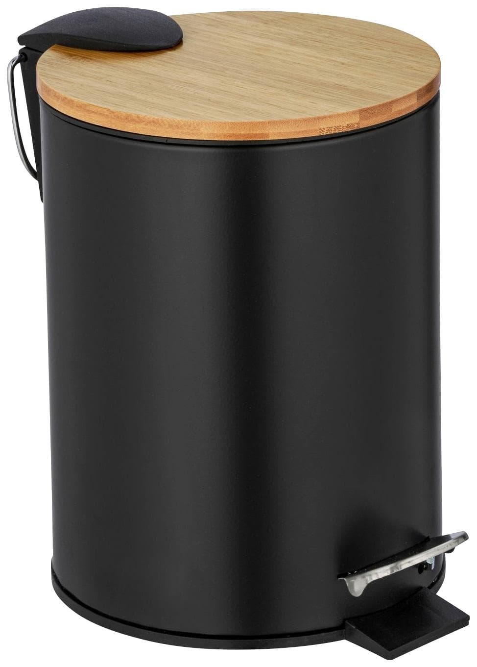 WENKO Tortona Kosmetikeimer 3,0 l Schwarz Selbstschließende Klappe