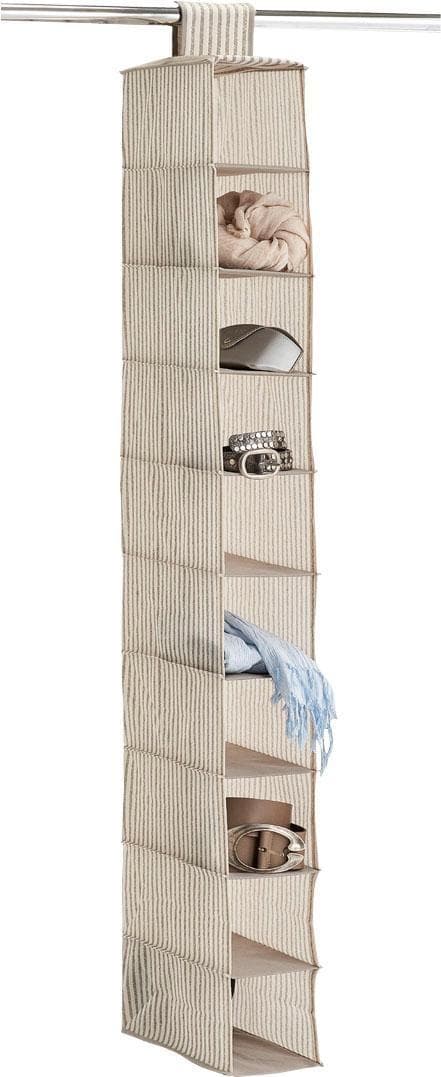 ZELLER PRESENT Hängeorganizer Stripes Beige 10 Fächer