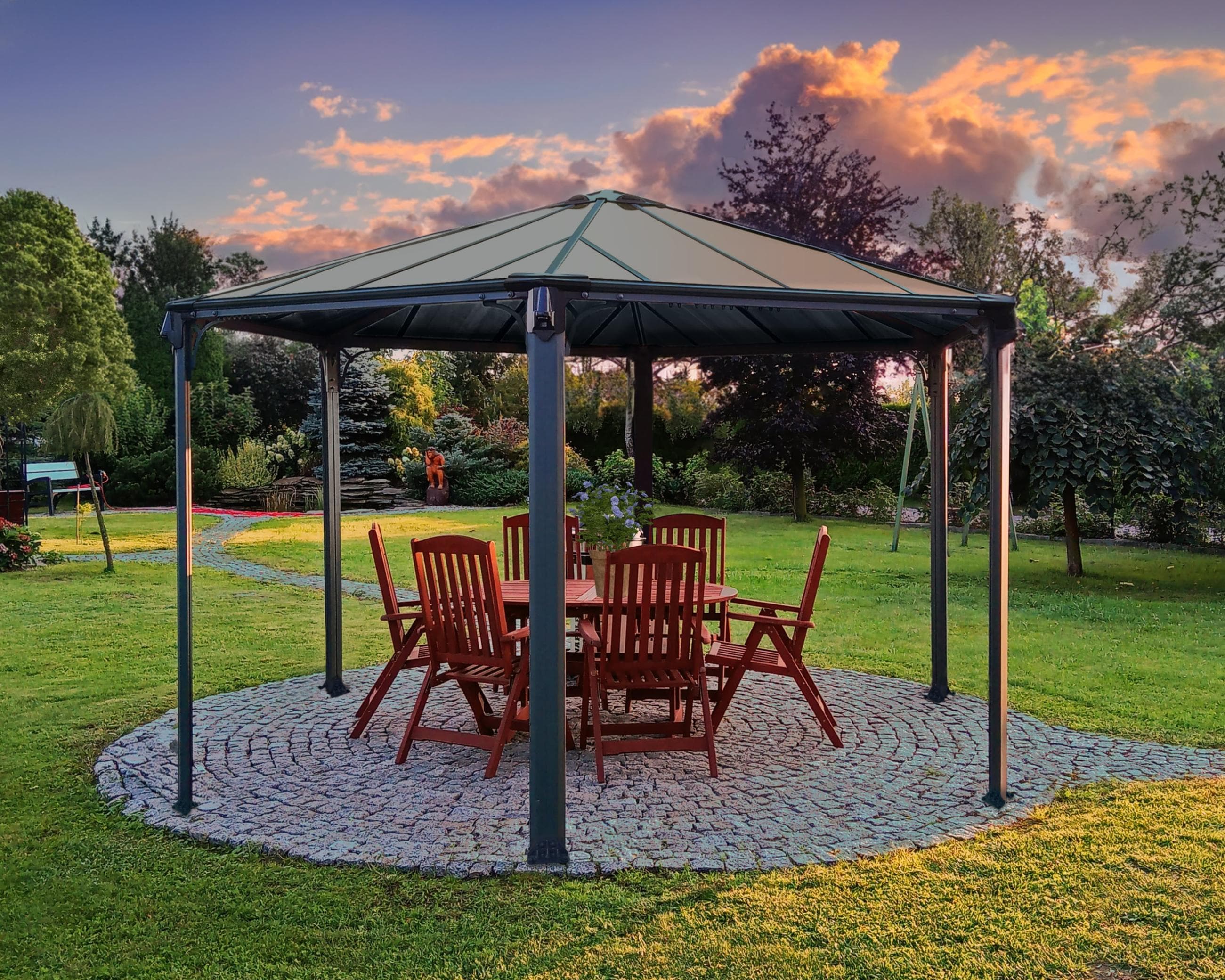 Pavillon Monaco Canopia Sechseckig Aluminium Polycarbonat