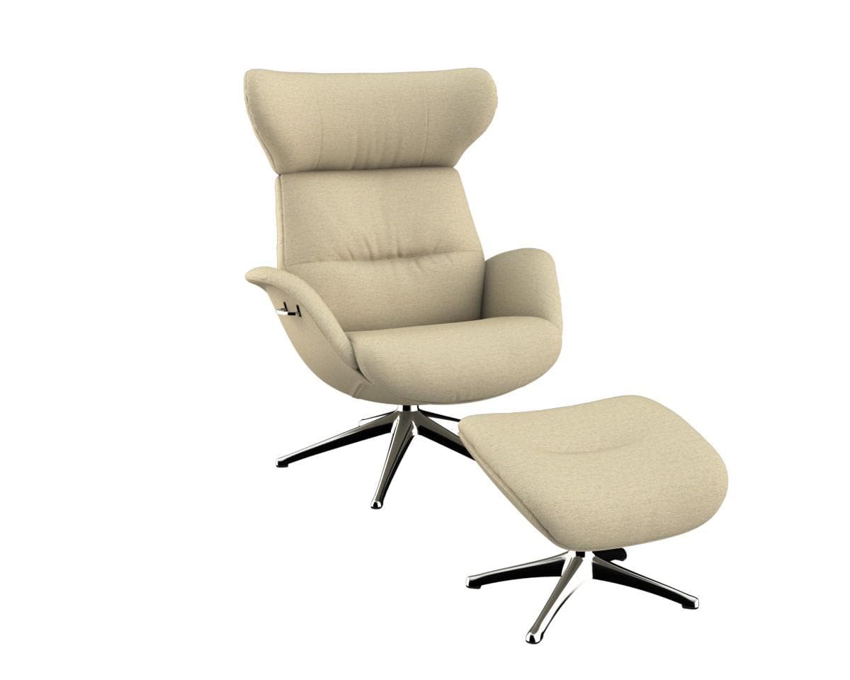 Flexlux Relaxsessel More Beige Drehbar mit Kopfstütze