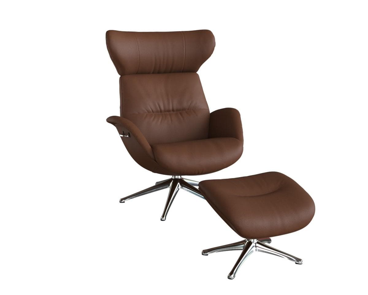 Flexlux Relaxsessel More 100% Echtleder Skandi Braun