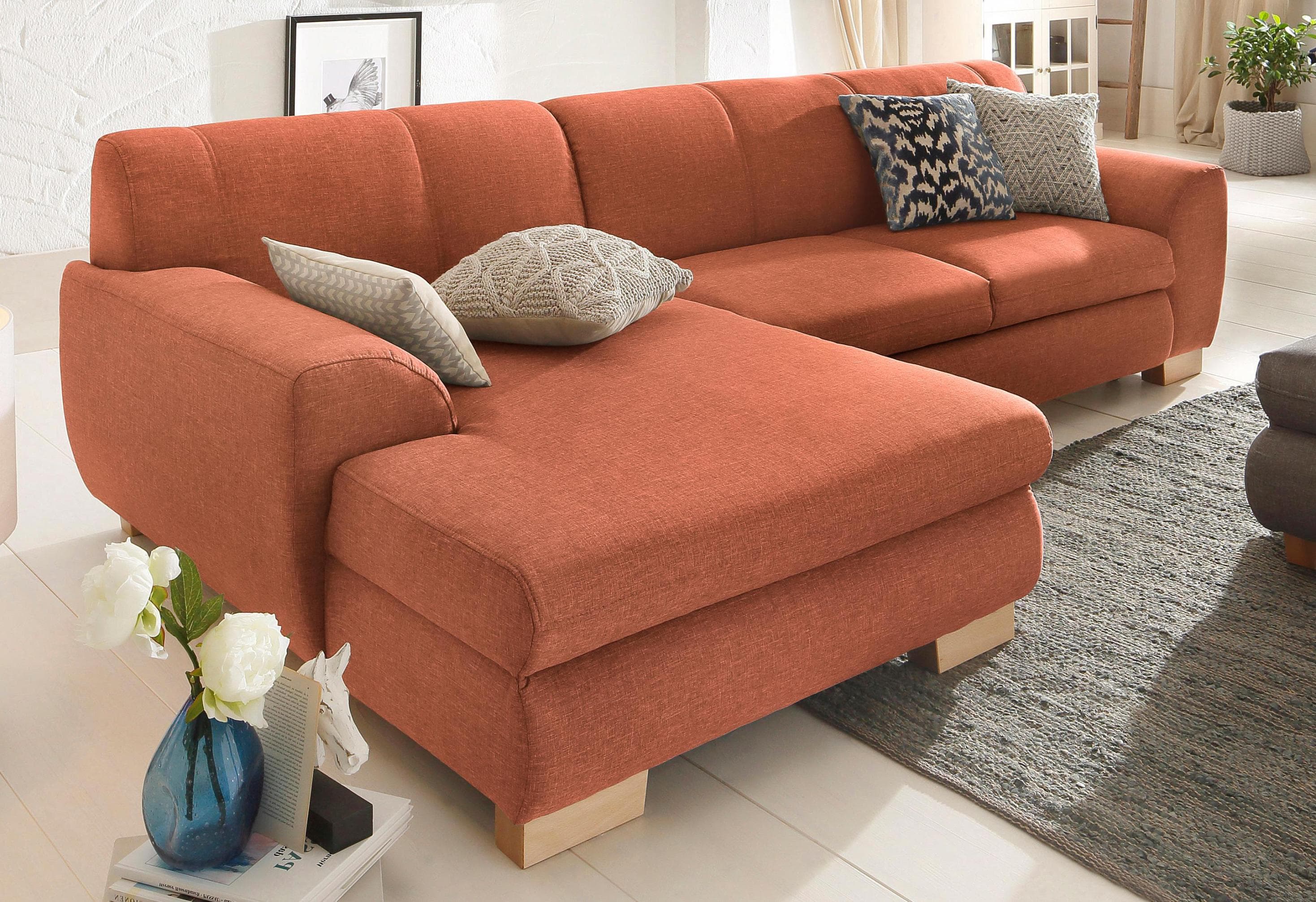HOME AFFAIRE Ecksofa Nika L-Form Orange Terra Landhausstil