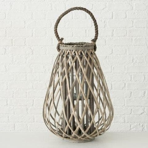 BOLTZE Jolanda Windlicht Weide Kerzen-Ständer Laterne mit Henkel