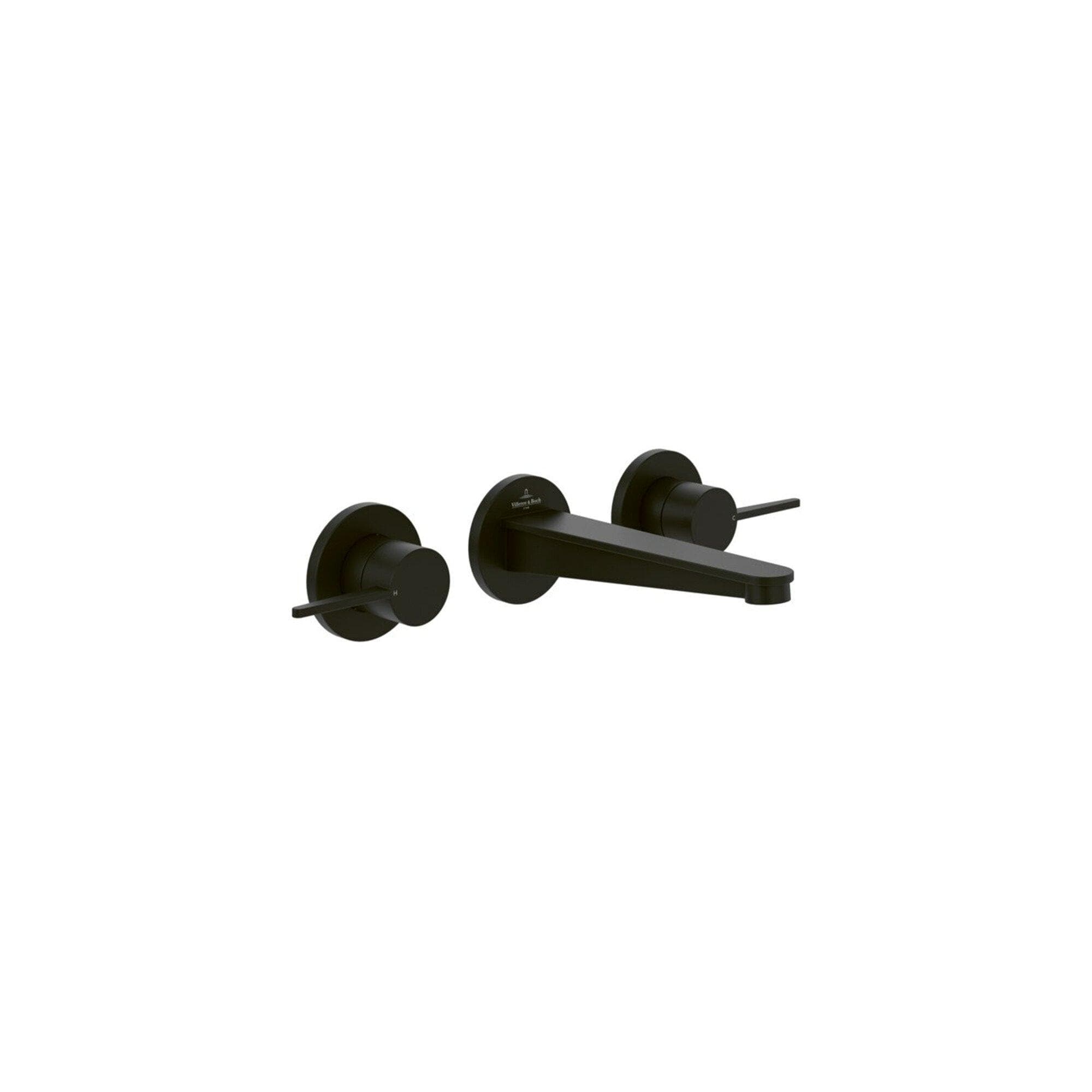 Villeroy und Boch Conum Dreiloch-Waschtischarmatur TVW127002000K5 Wandmontage Matt Black