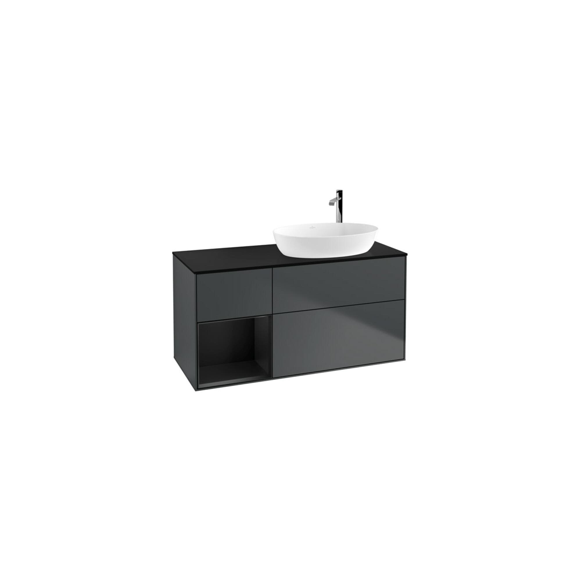 Villeroy und Boch Finion Waschtischunterschrank 120cm Schwarz Matt