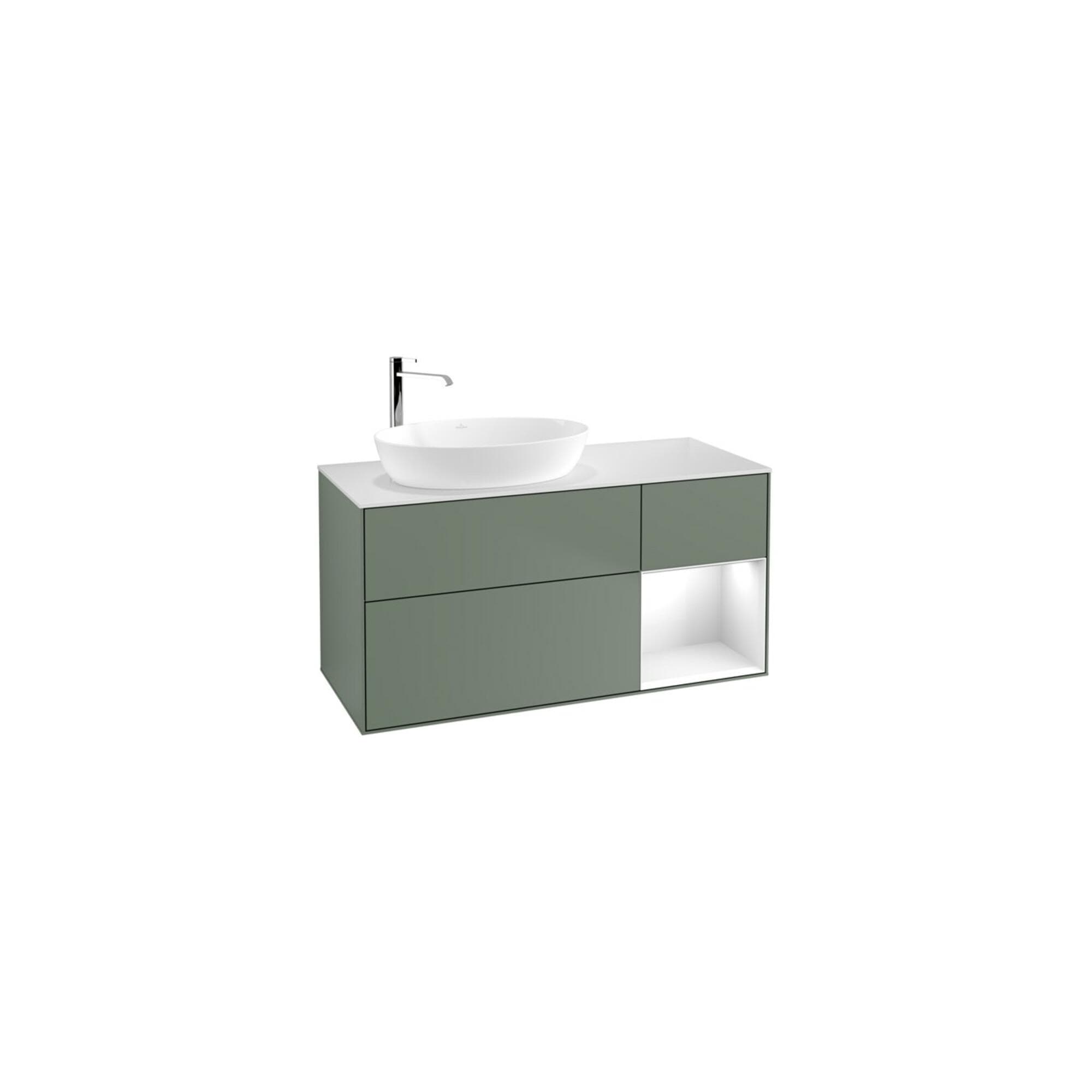 Villeroy und Boch Finion Waschtischunterschrank 120cm Weiß Matt Glossy White Lacquer Olive Matt Lacquer