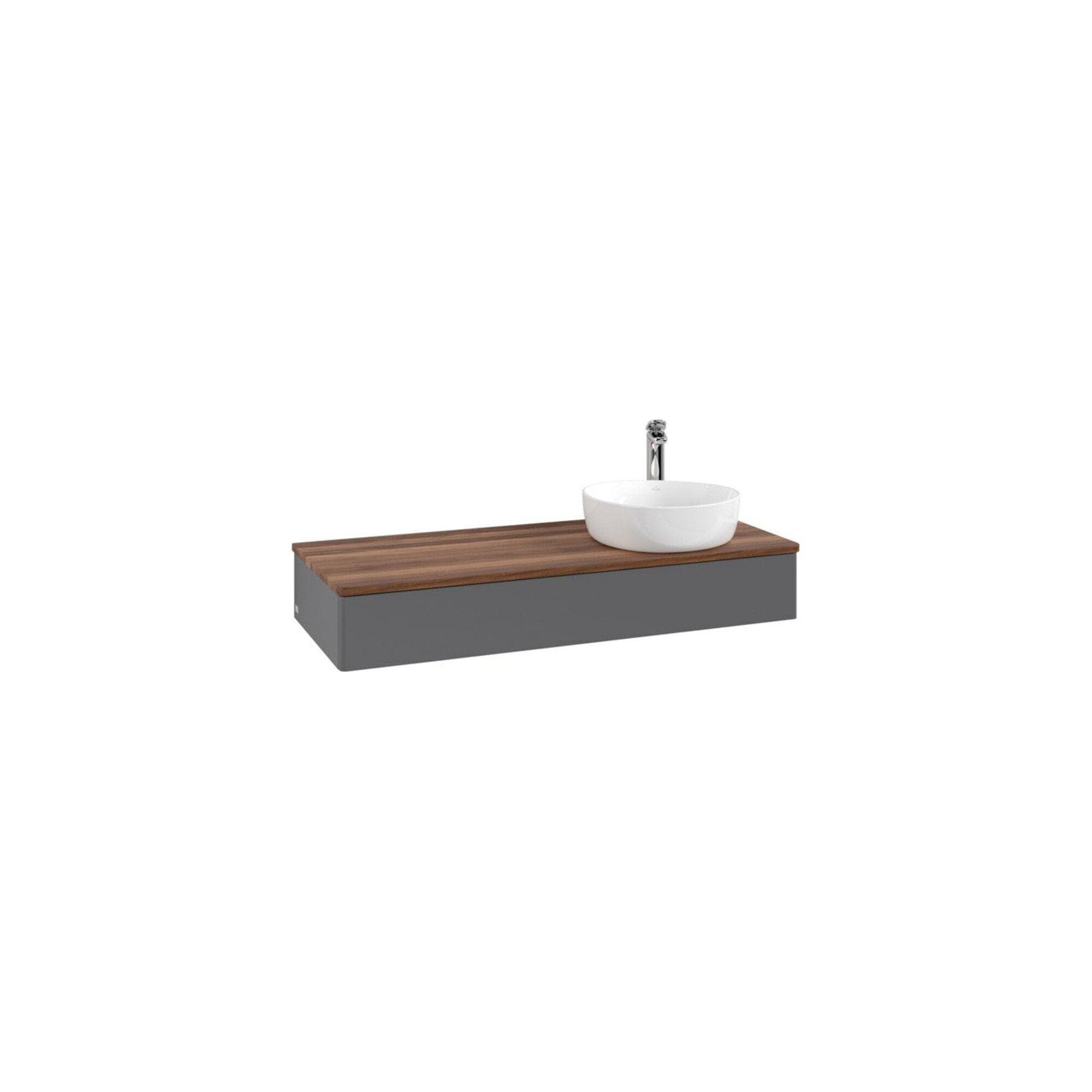 Villeroy und Boch Antao Waschtisch-Unterschrank 1200x190x500 mm Anthracite Matt Lacquer / Warm Walnut