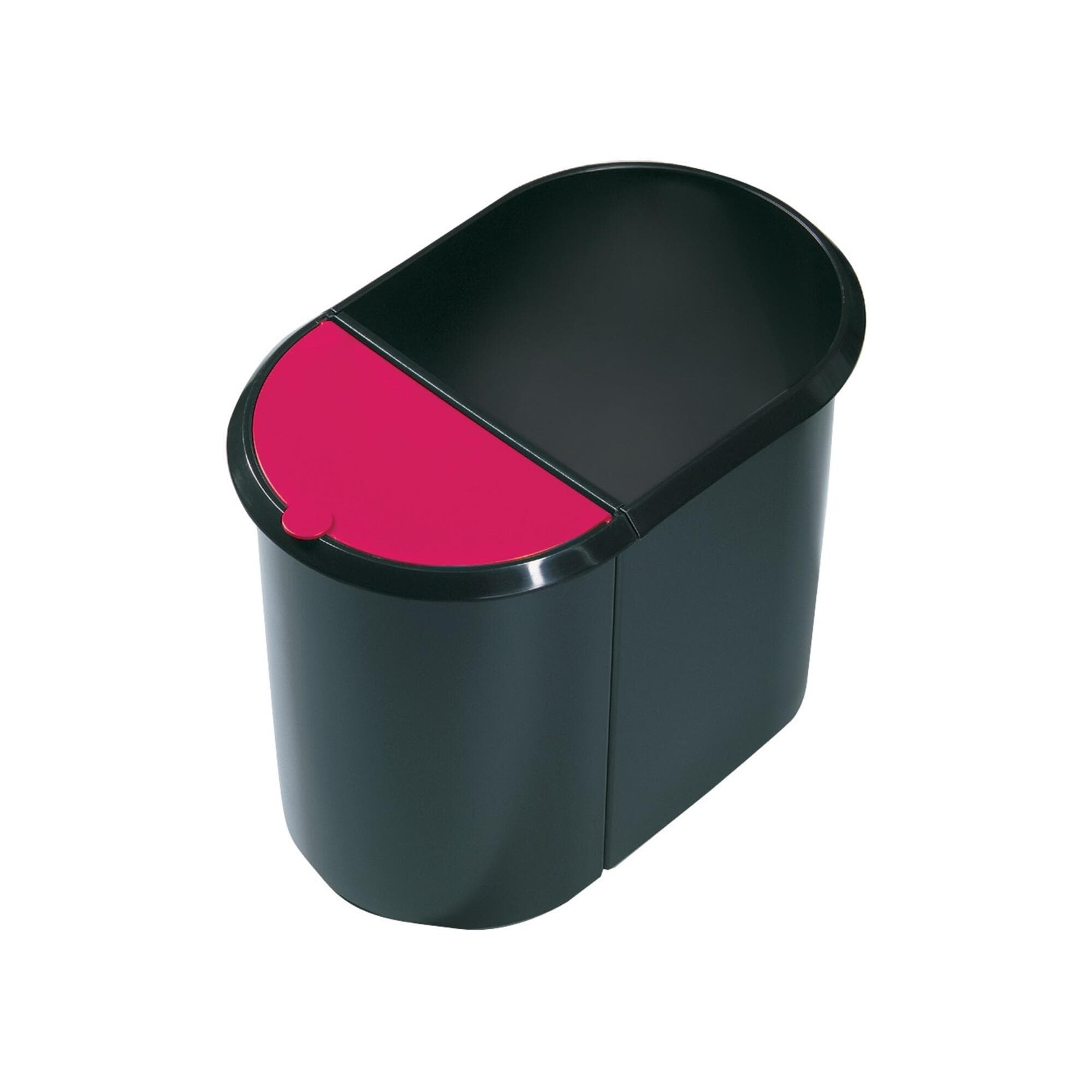 Helit Papierkorb Duo-System Schwarz/Rot