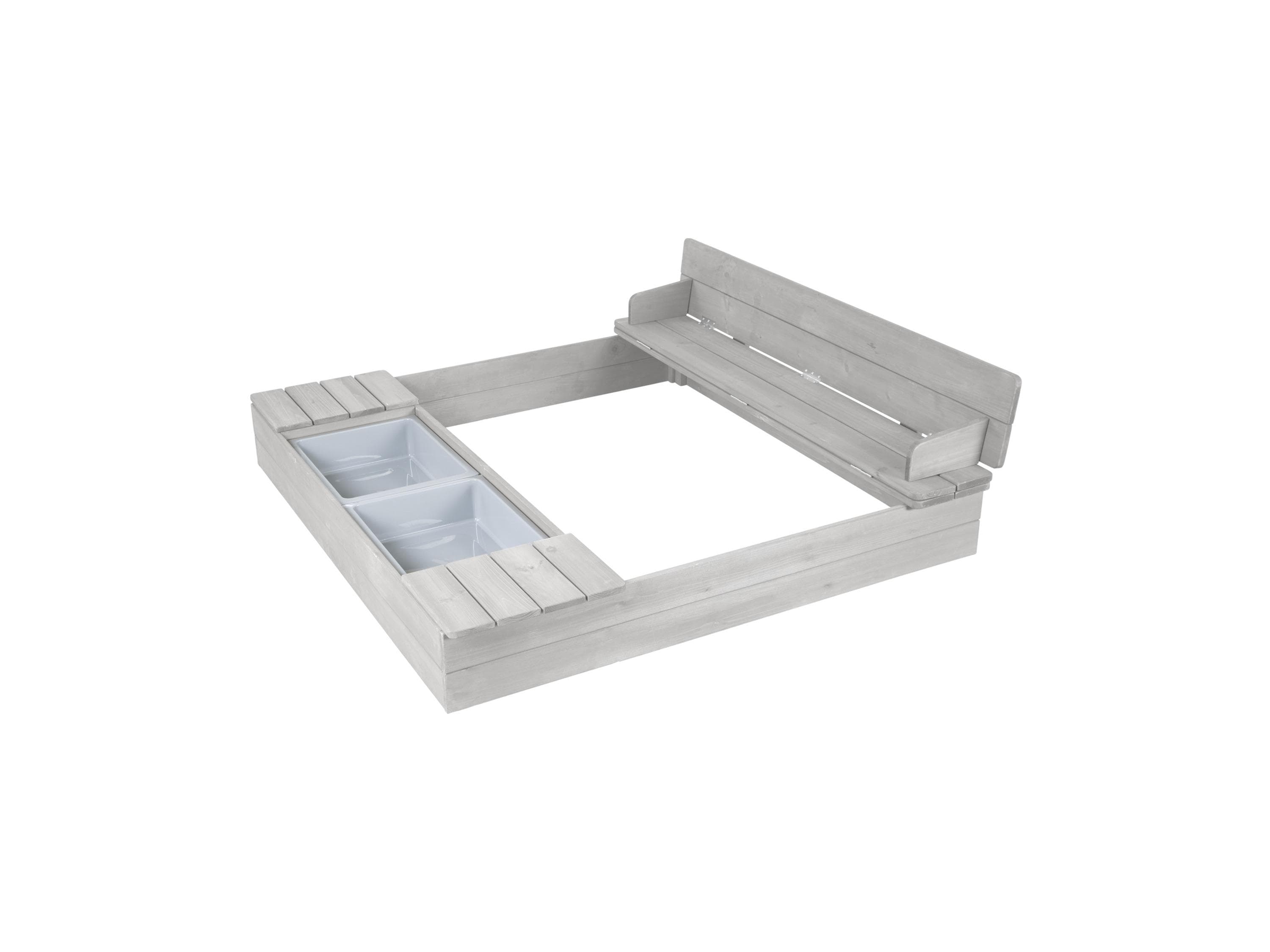 roba® Sandkasten Outdoor+ Massivholz mit Sitzbank