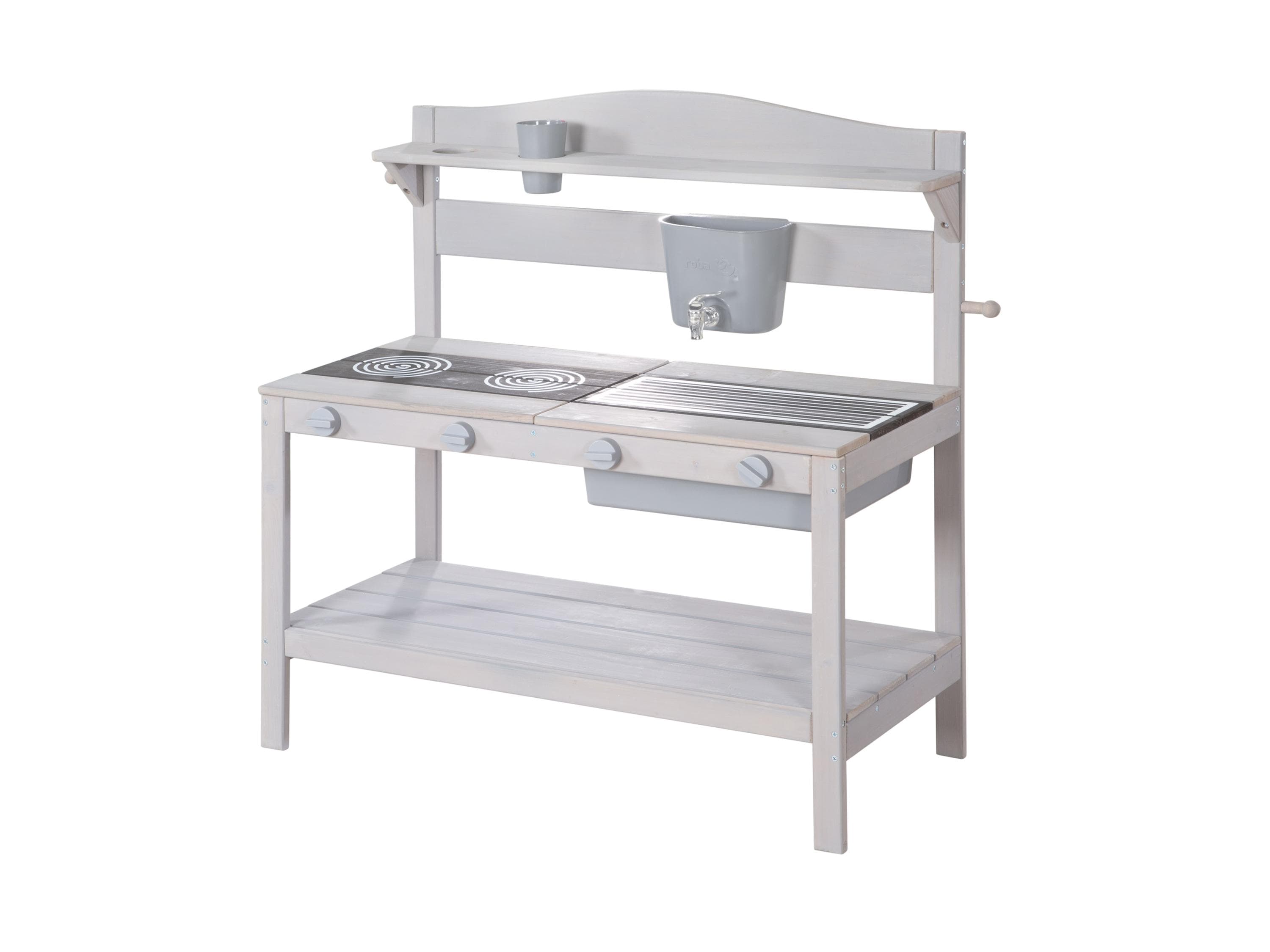 roba® Outdoor-Spielküche Matschküche Grau inkl. Zubehör