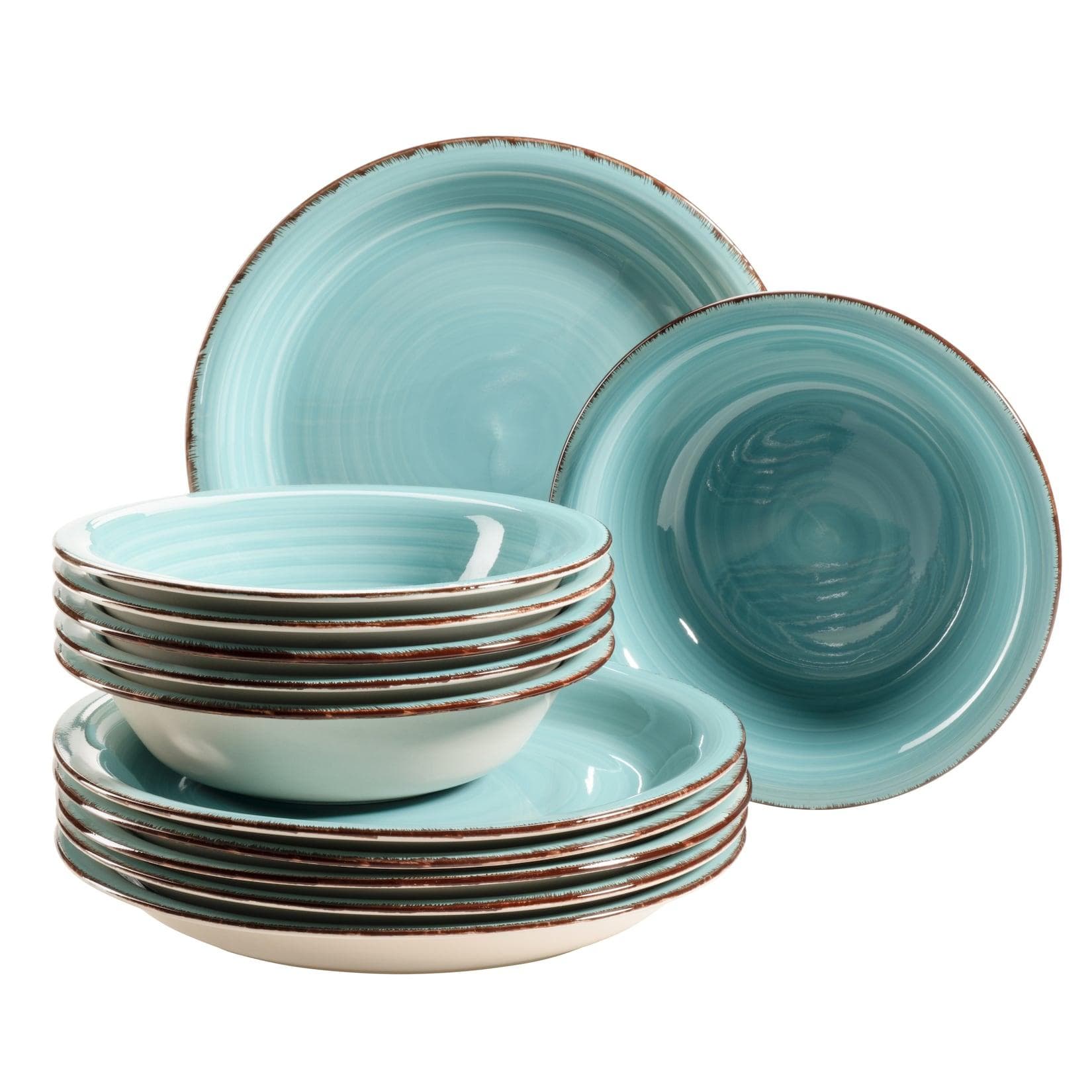 Mäser Teller-Set Steingut Lumaca Weiß Modern