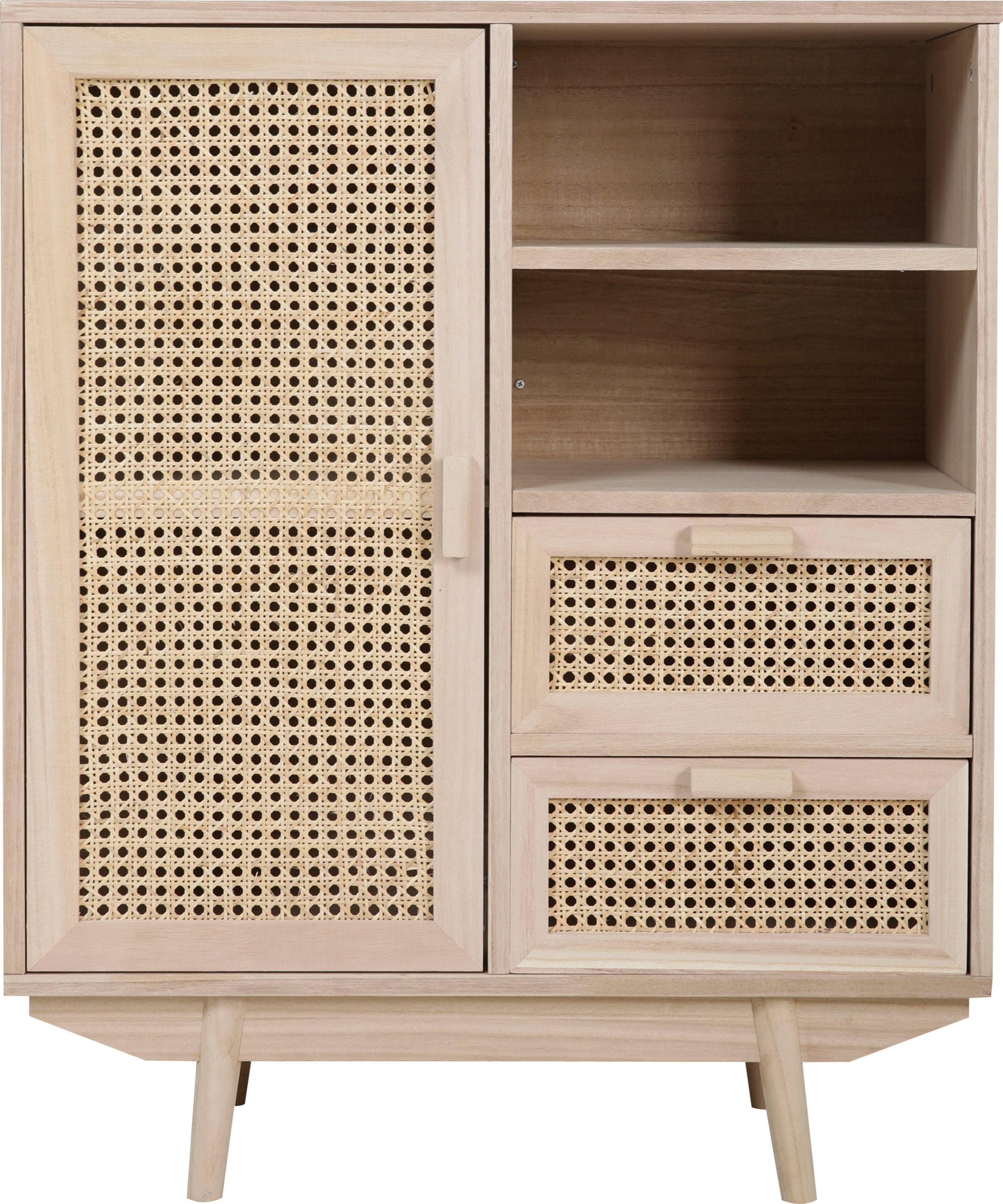 Rattan Sideboard mit Tür und Schubladen - Wiener Geflecht
