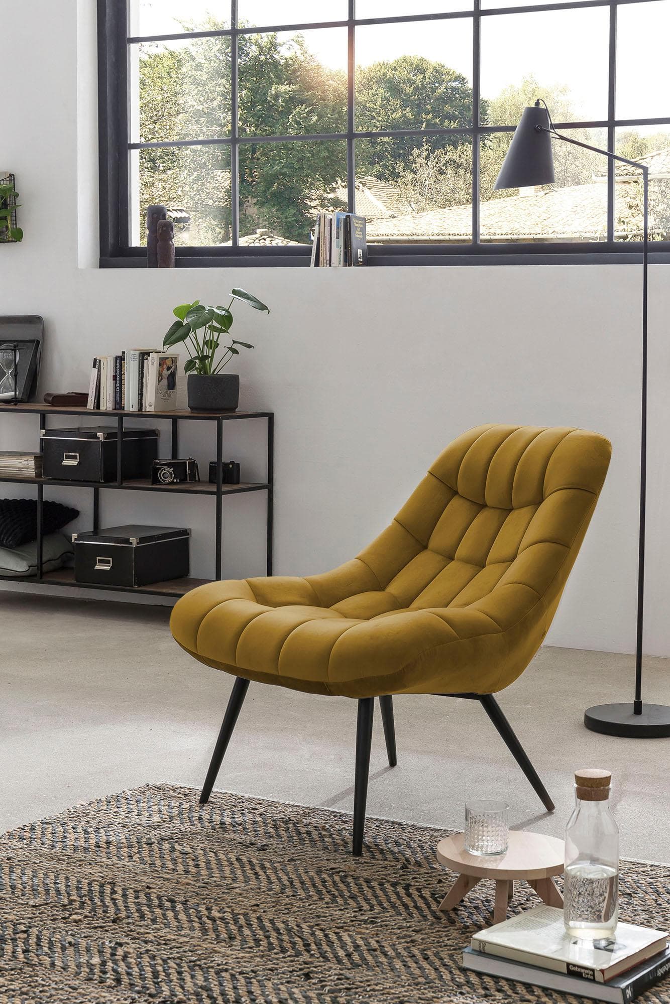 Salesfever Relaxsessel Toulon Komfortabler Loungesessel Gelb/Schwarz