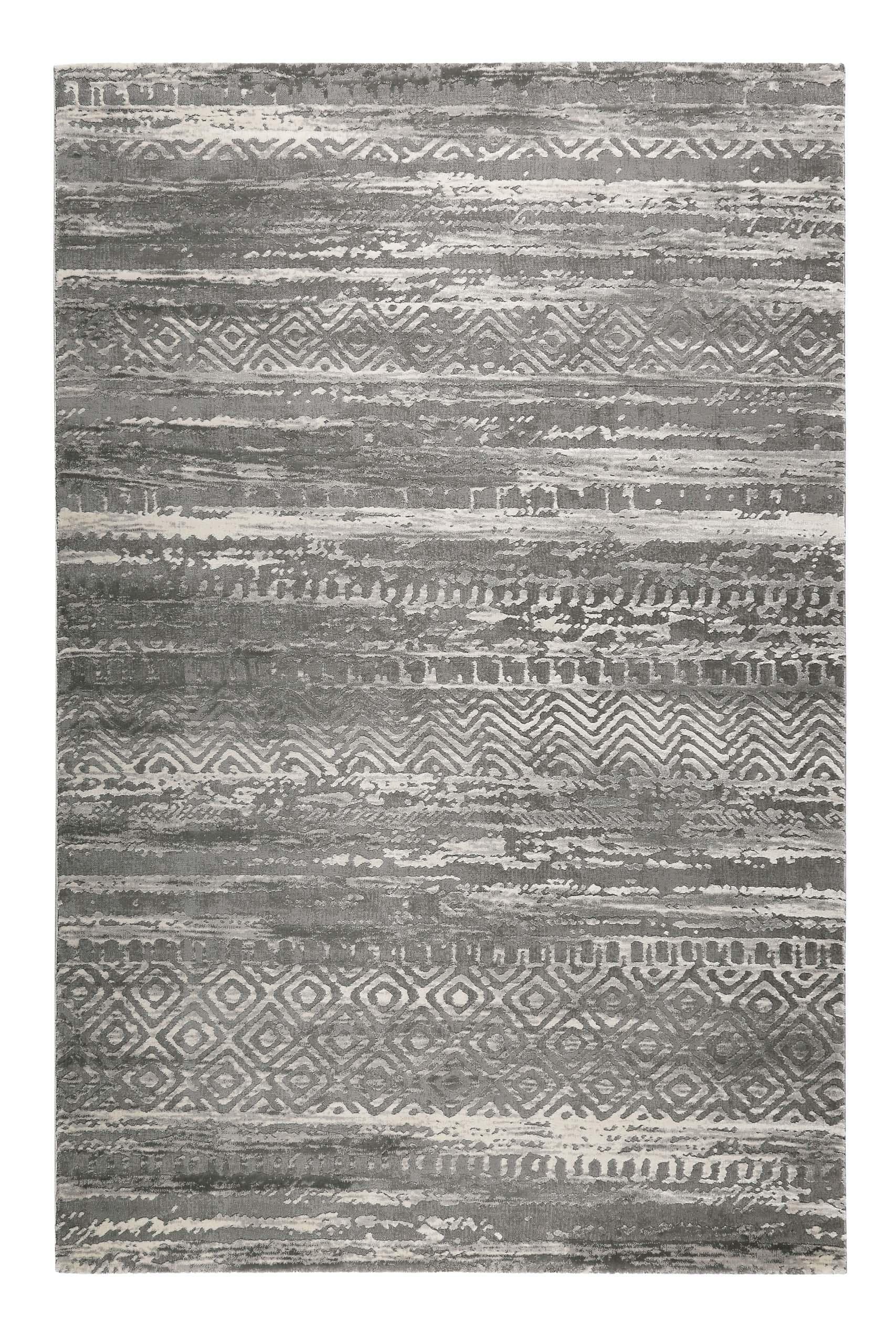 Vintage- und Moderner Webteppich aus Polypropylen in grau