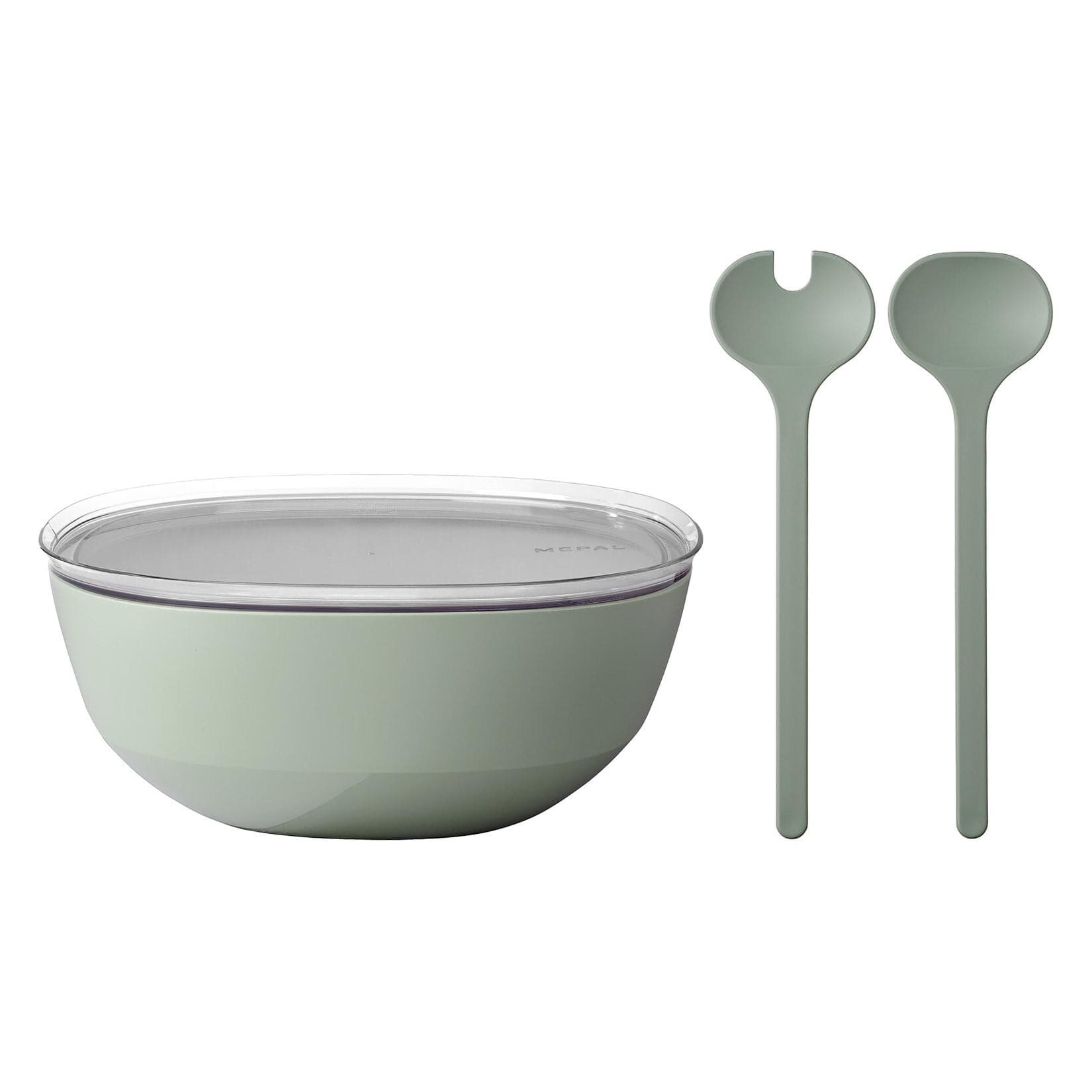 Mepal Servierschale mit Deckel & Salatbesteck Silueta 5000 ml