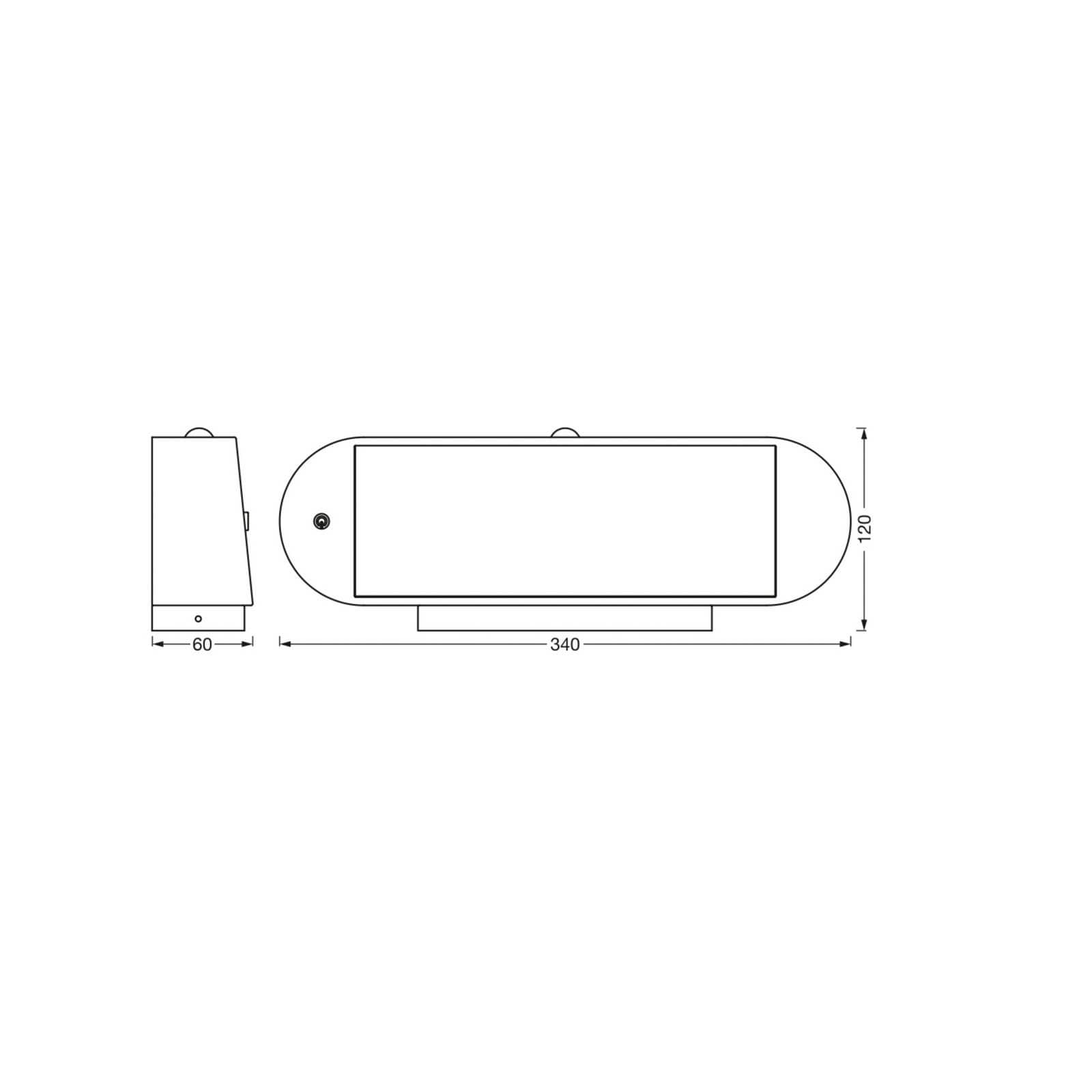 OSRAM LED-Sensor-Wandlampe ENDURA STYLE SOLAR OVAL 34 cm 830 Schwarz