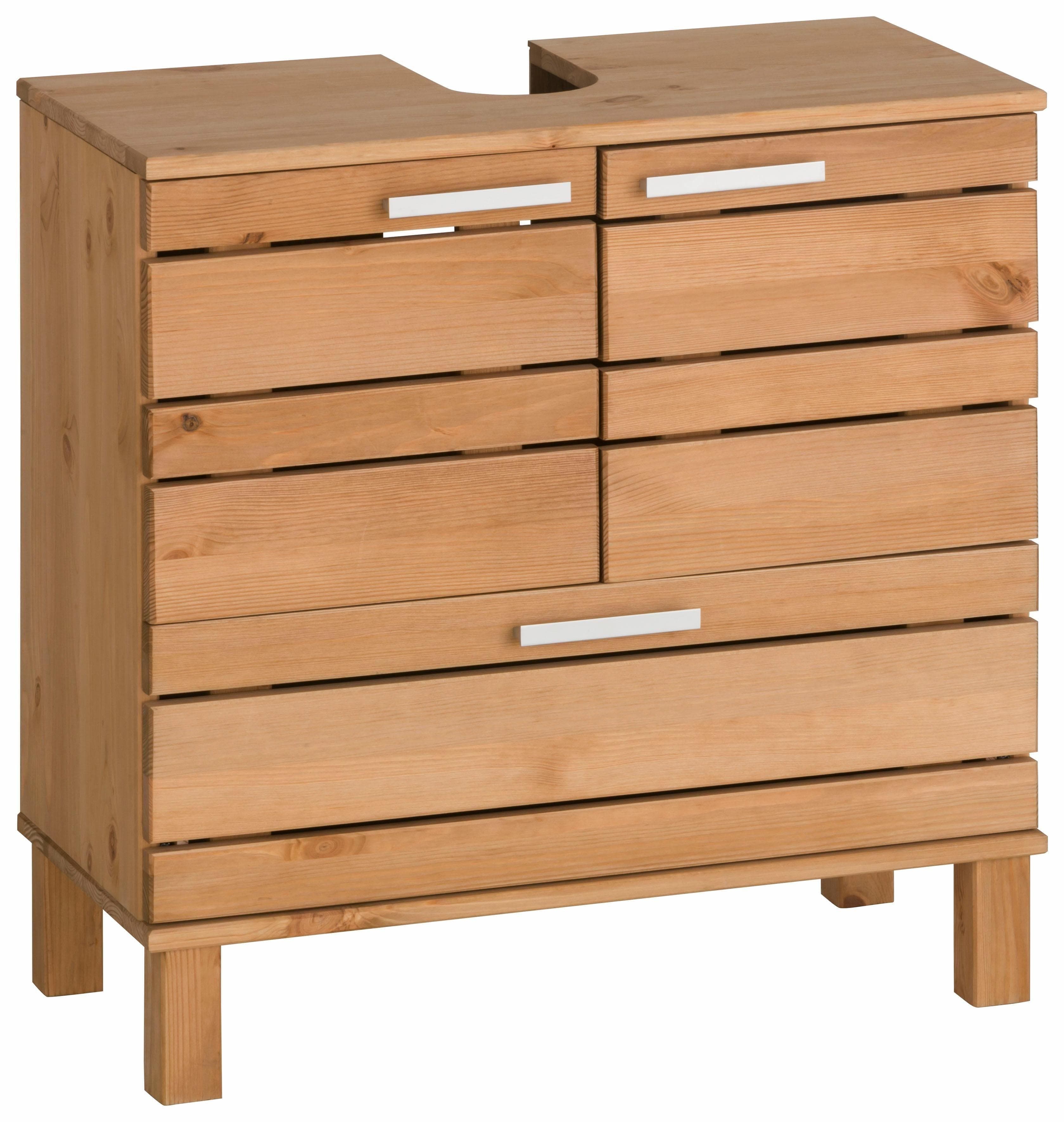 HOME AFFAIRE Josie Waschbeckenunterschrank Beige Massivholz