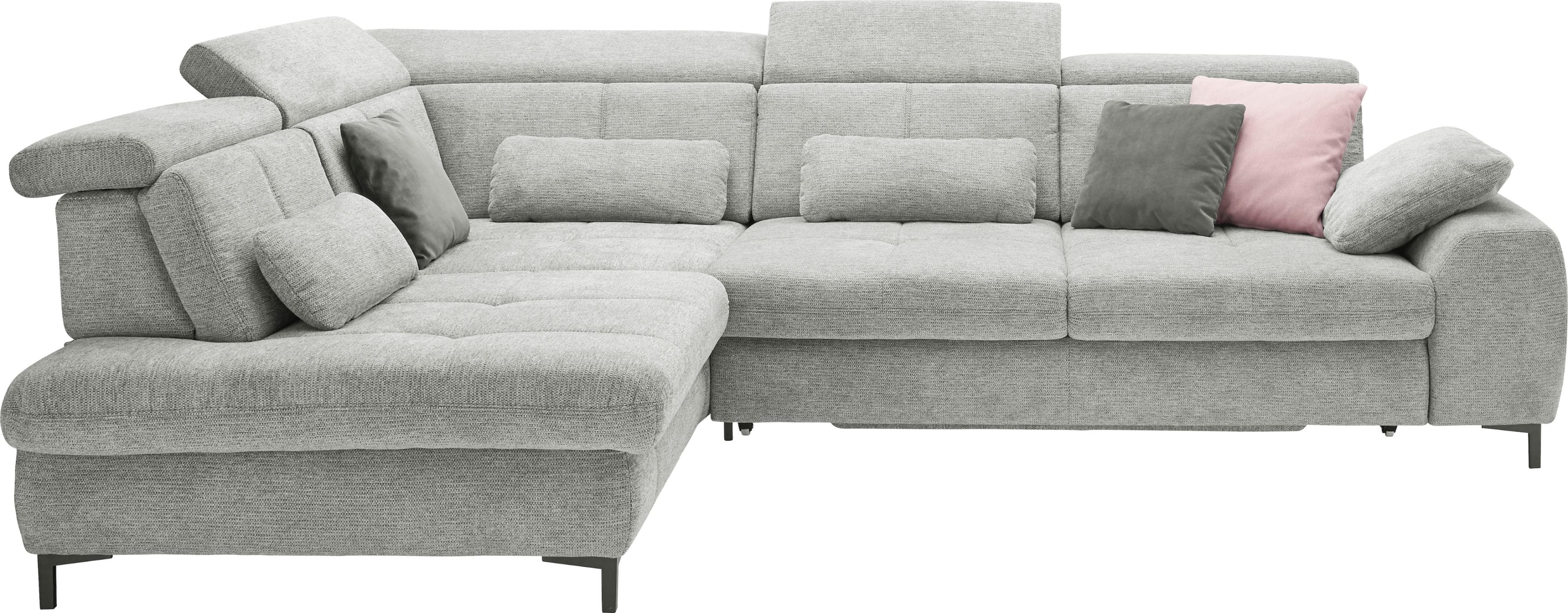 Ecksofa Famosa Alu mit Bettfunktion und Sitztiefenverstellung
