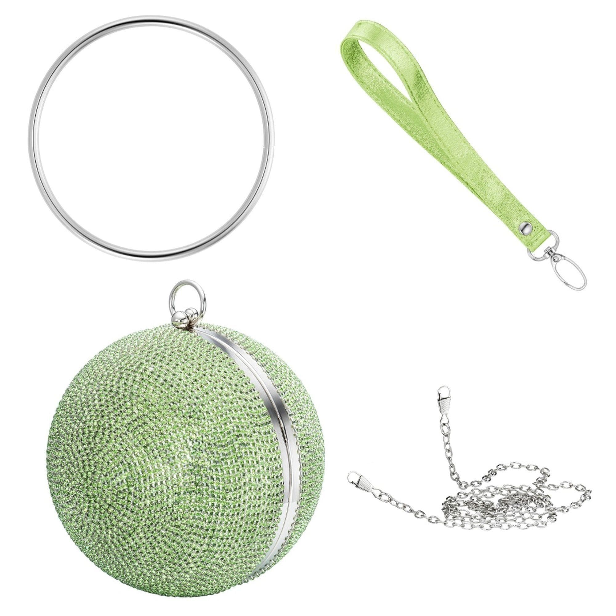 Abendtasche JULIE JULSEN Metall mit Zirkonia grün