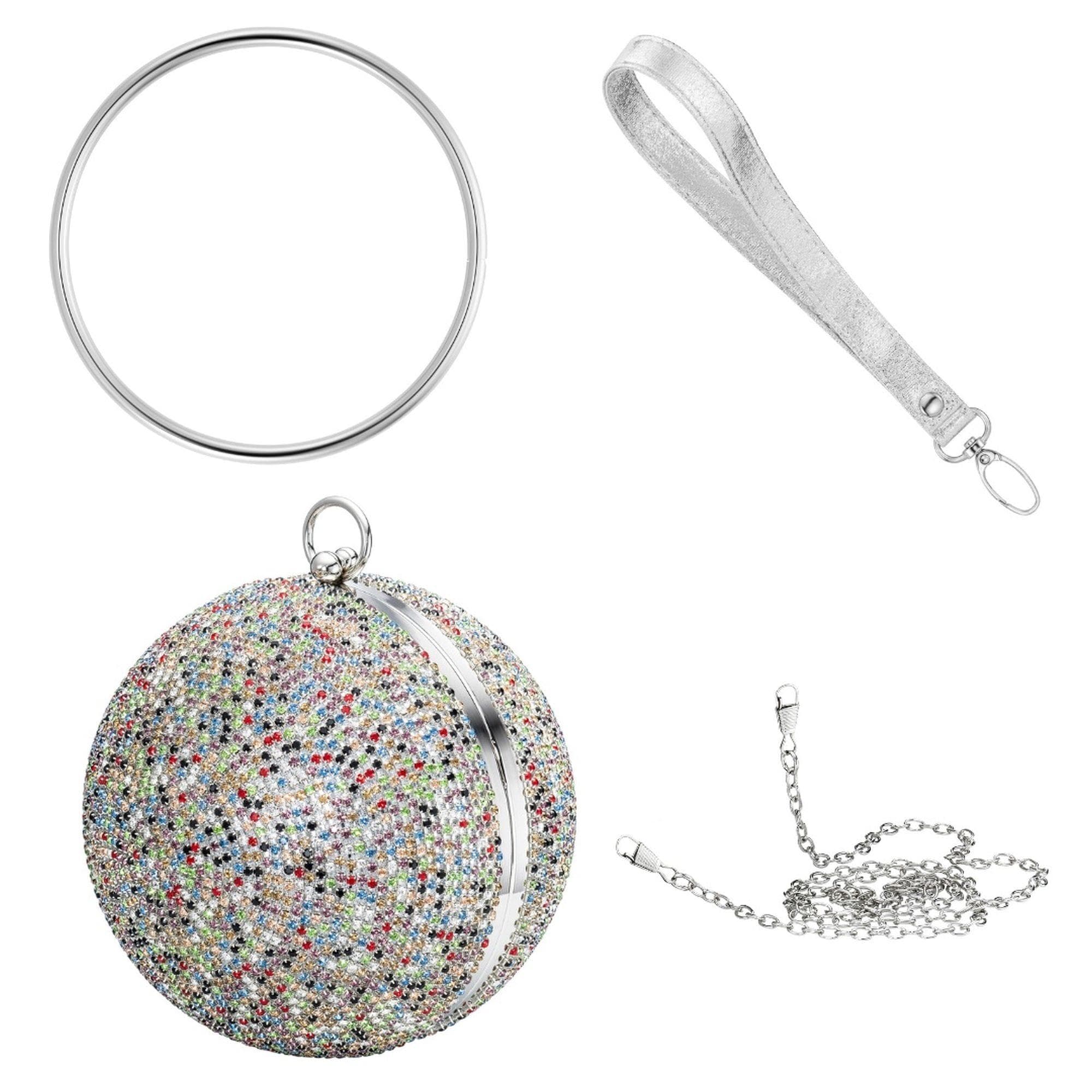 Abendtasche JULIE JULSEN Metall mit Zirkonia bunt