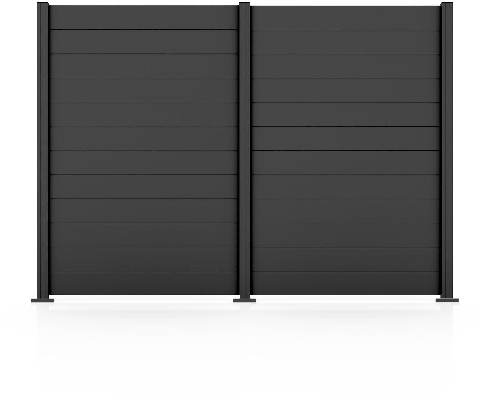 Gartenzaun aus Aluminium in Anthrazit Struktur