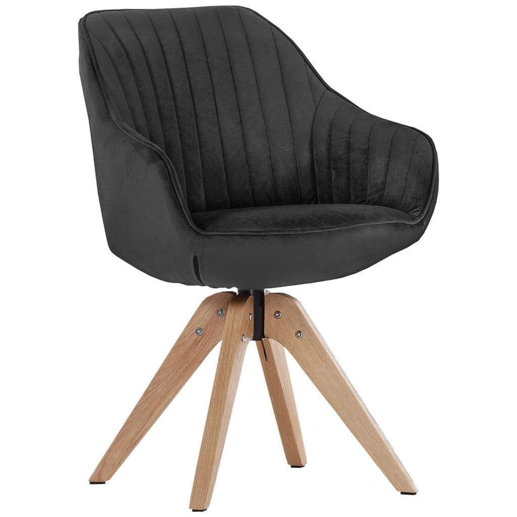 Armlehnstuhl Anthrazit Massivholz Esszimmerstuhl