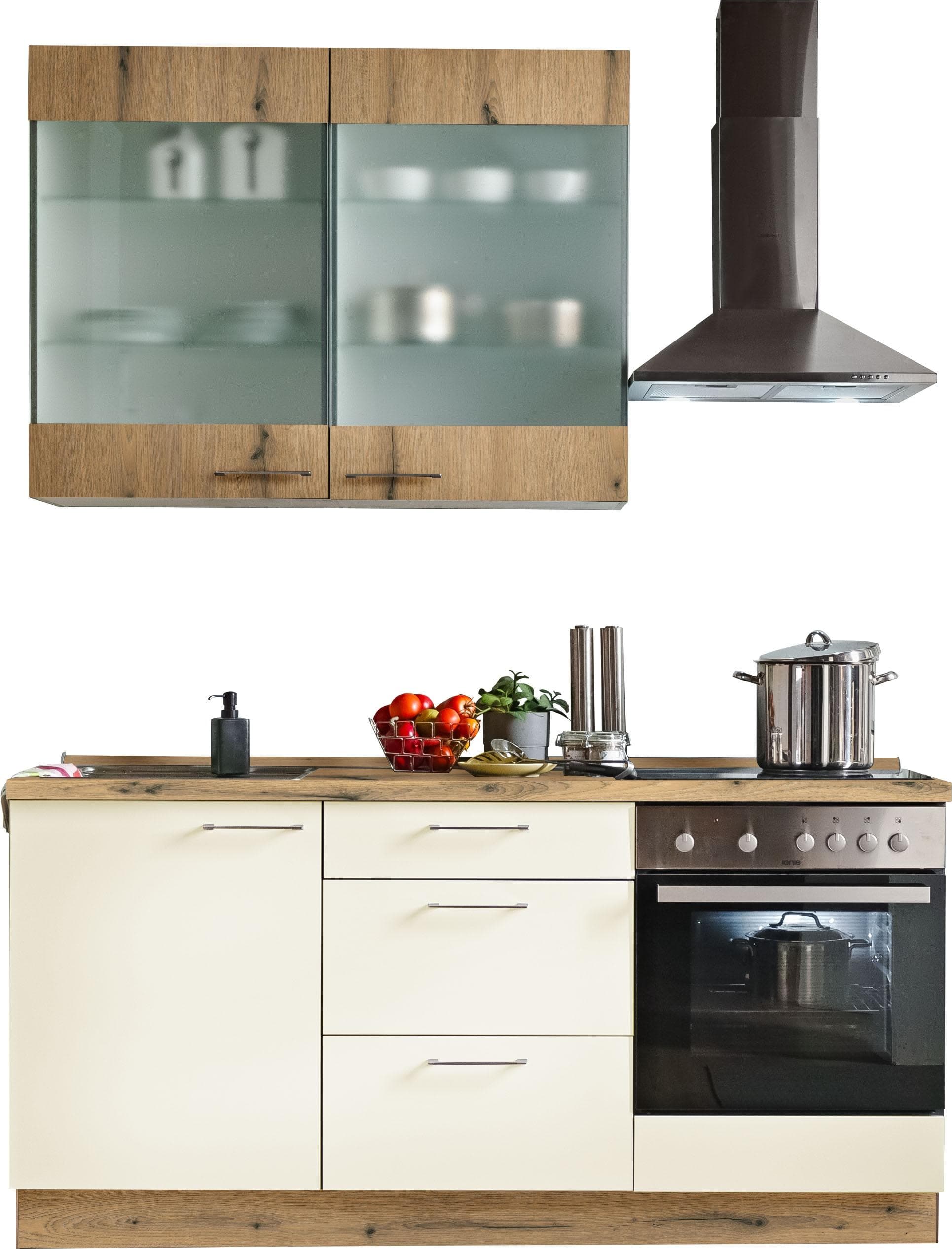 Küche KOCHSTATION Trea Beige Eiche astig 180 cm