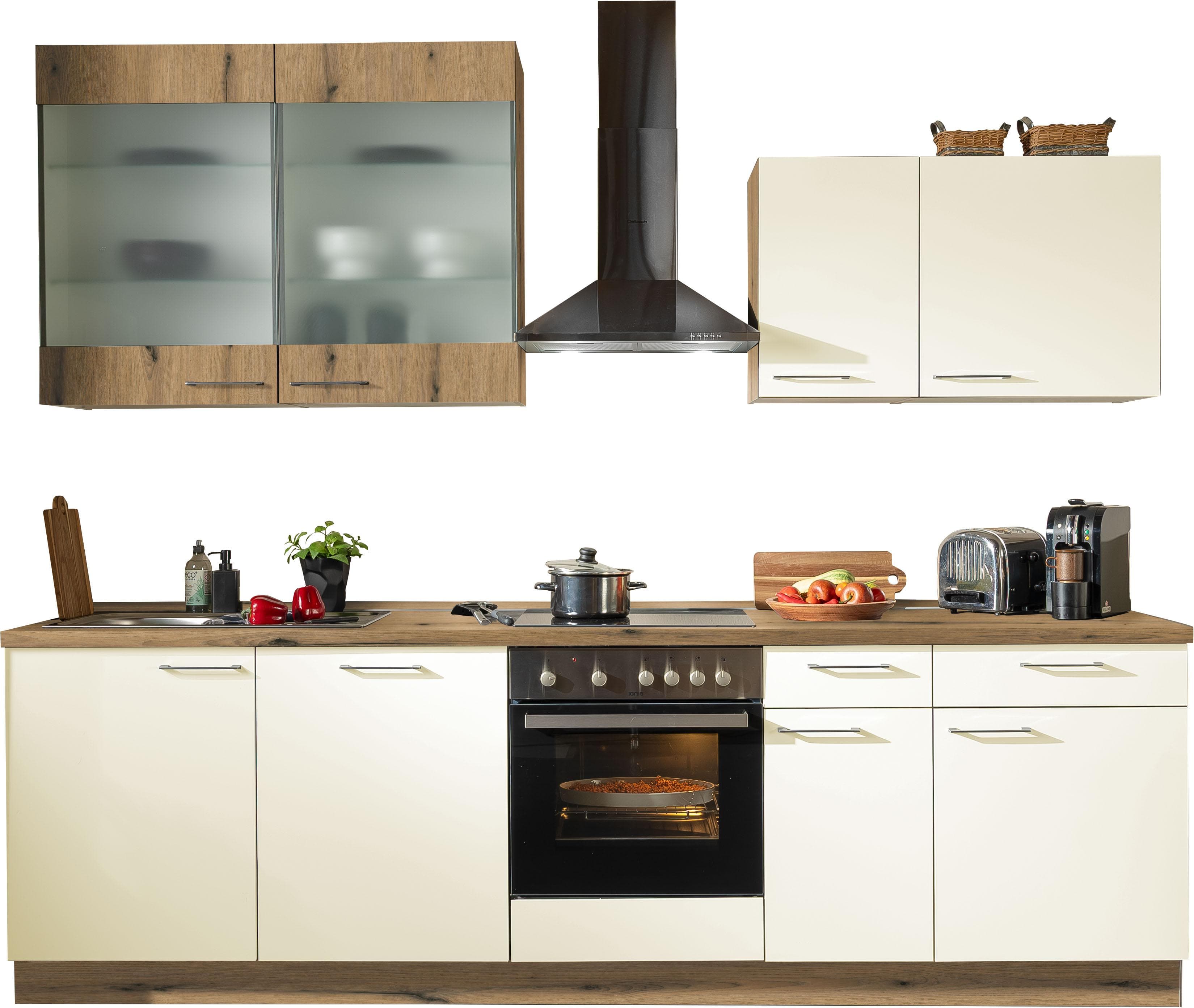 Küche KOCHSTATION "Trea" Eichenastig 280 cm