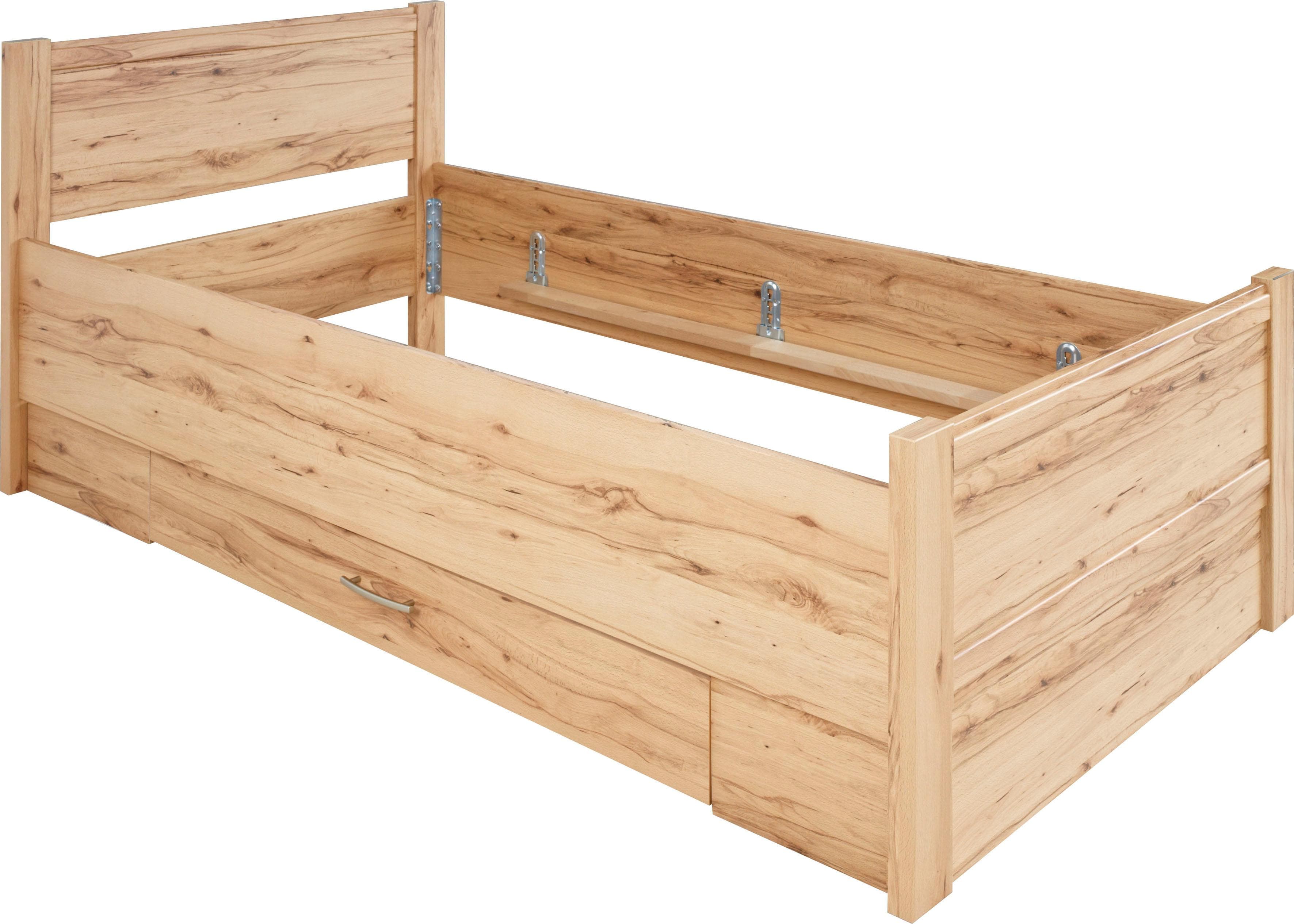 Bett PRIESS Husum Rahmenbett mit Schubkästen Beige
