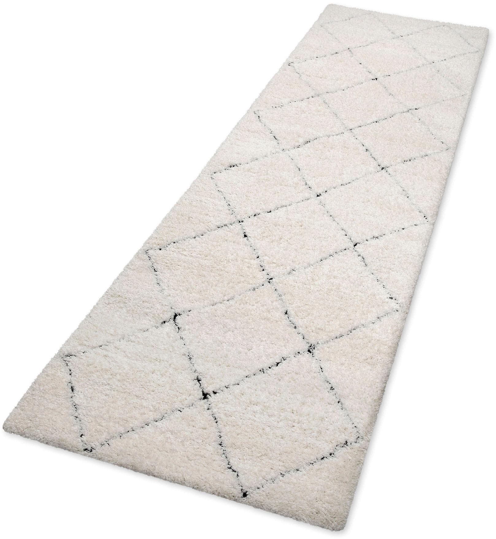 OTTO HOME Hochflor-Teppich Aveline Beige Geometrisch Rauten