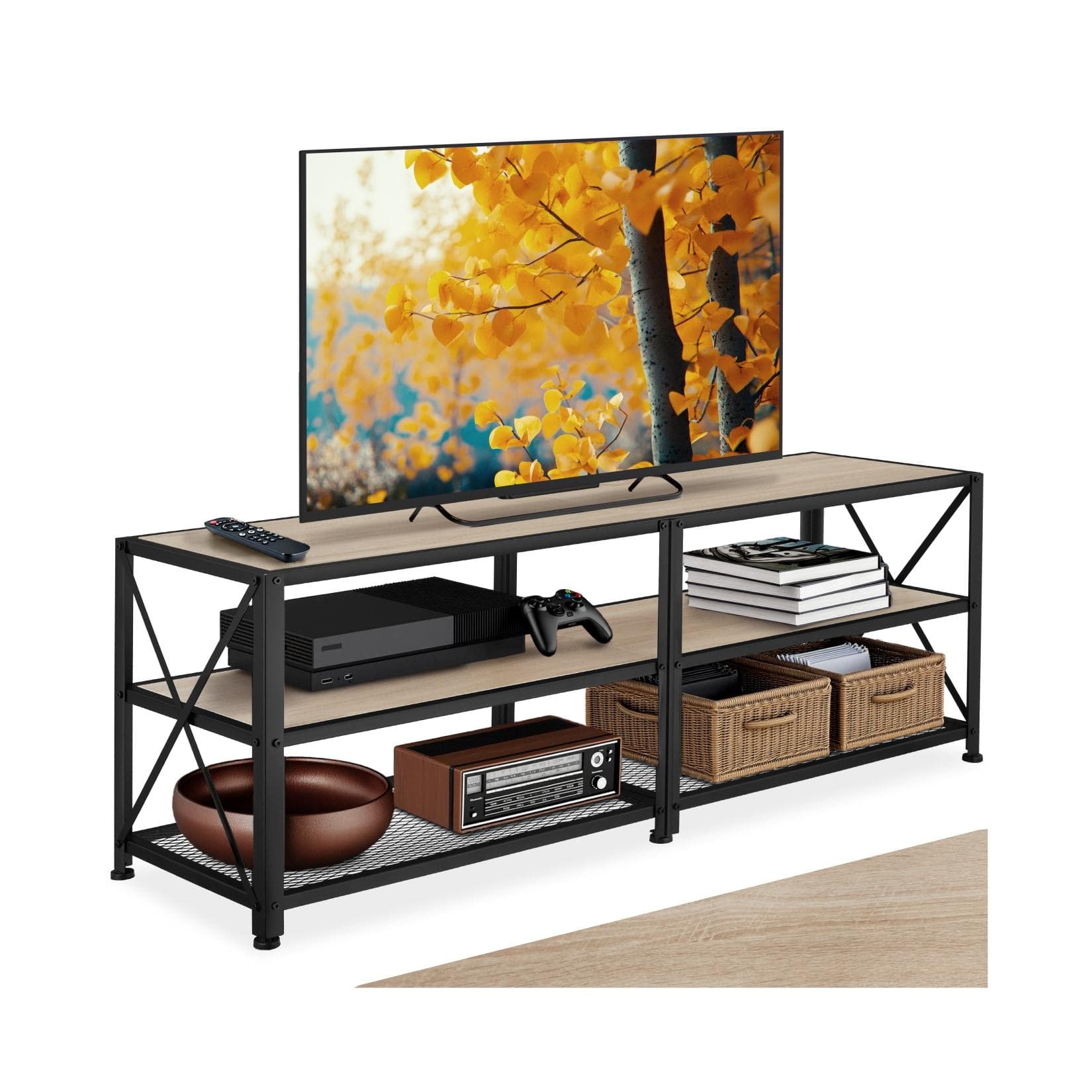 tectake Lowboard TV-Regal Industrial Style Braun/Schwarz