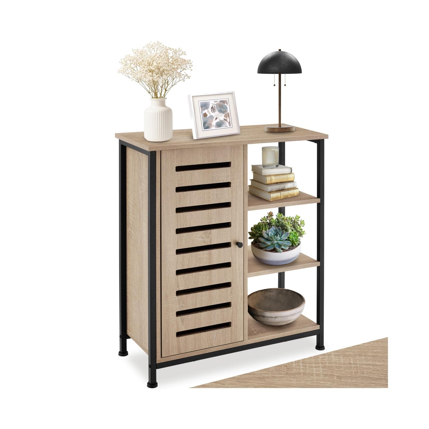 tectake® Sideboard Industrial Style mit Ablage und 3 offenen Fächern
