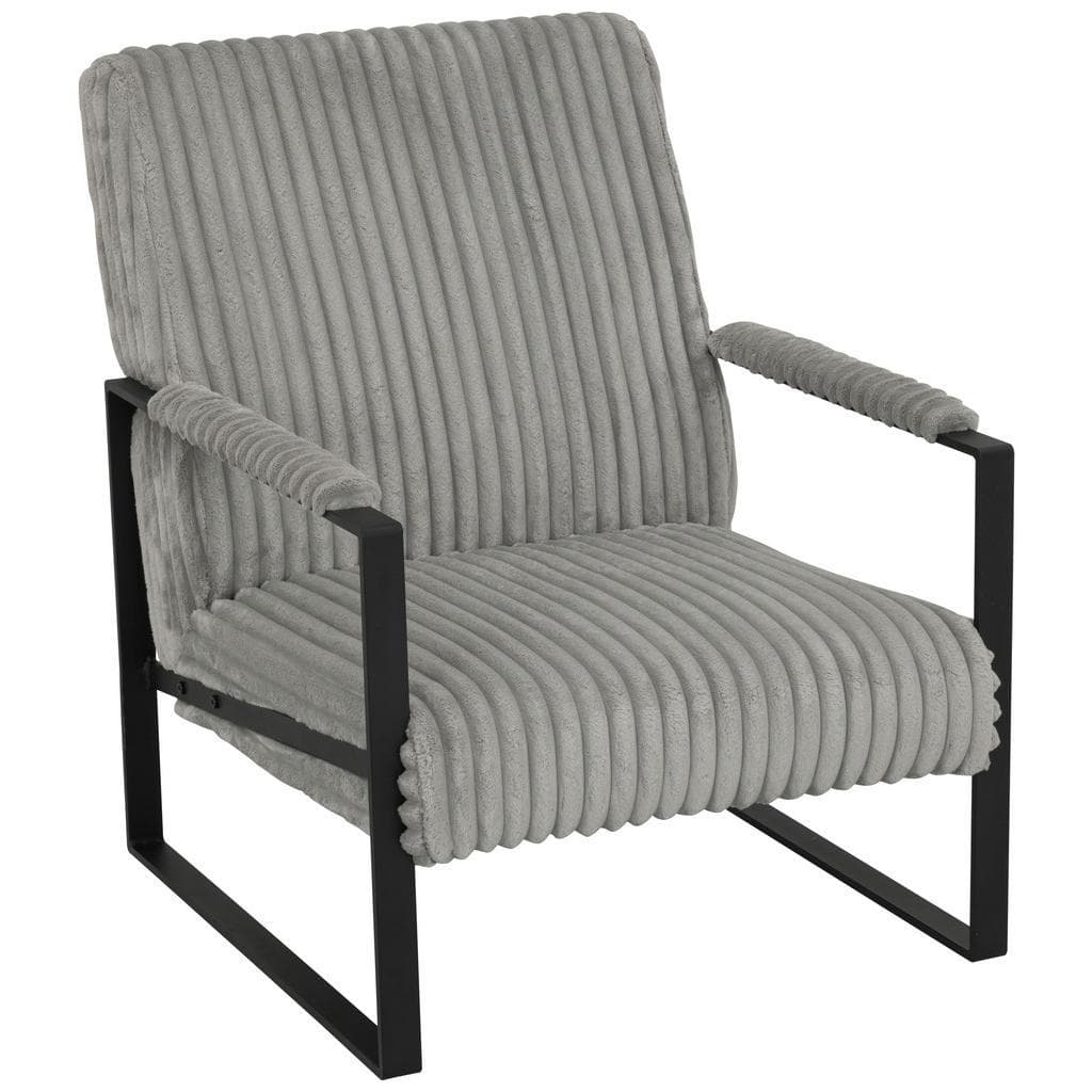 P & B Sessel Grau Textil Wohnzimmer Sessel Polstersessel