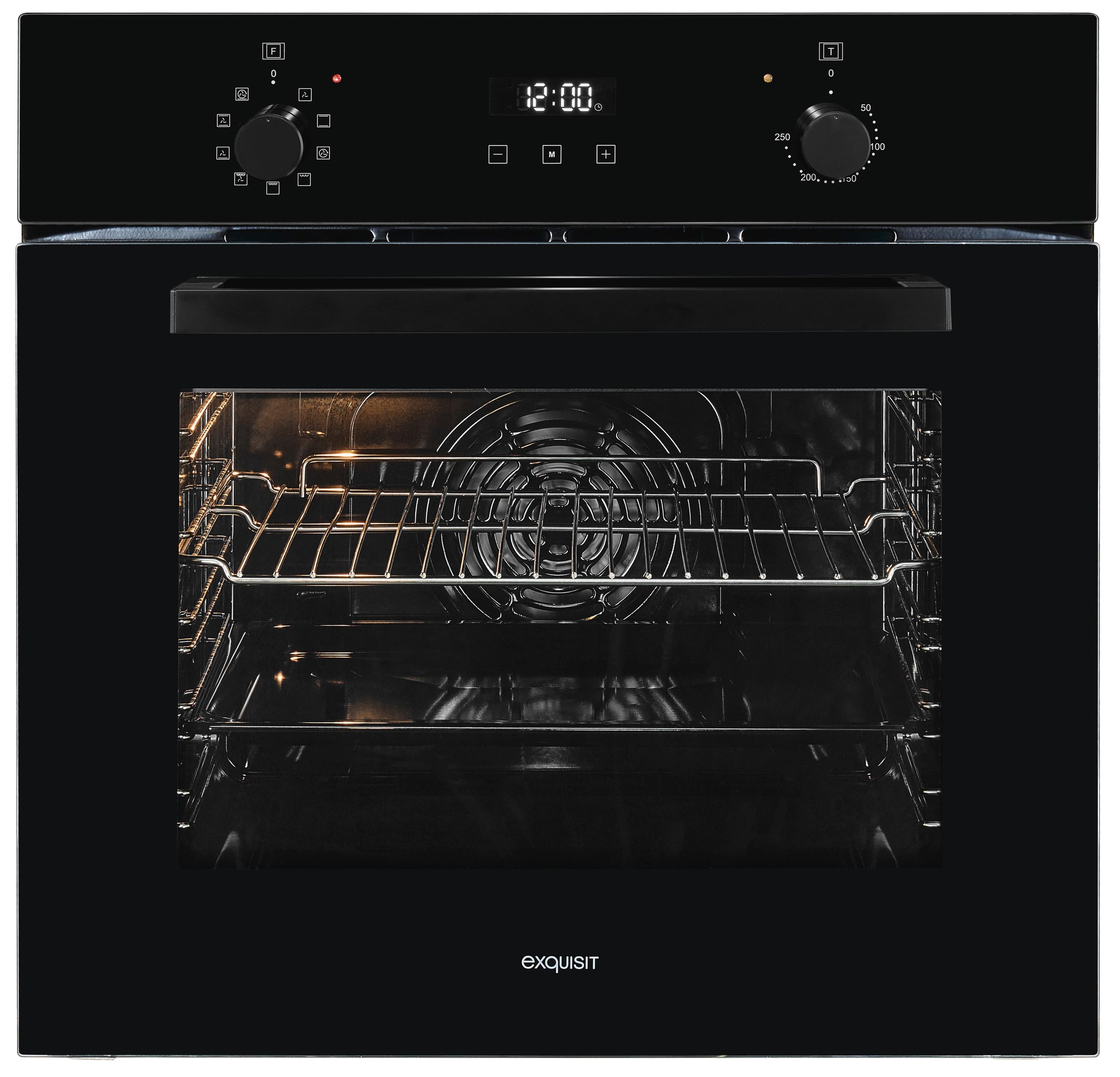 EXQUISIT Einbaubackofen EBE257-H-020 Schwarz Heißluft & Pizzastufe