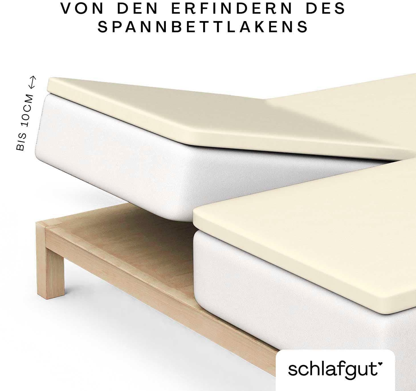 Schlafgut Spannbettlaken Pure Split-Topper Jersey-Elasthan Gummizug Yellow Light