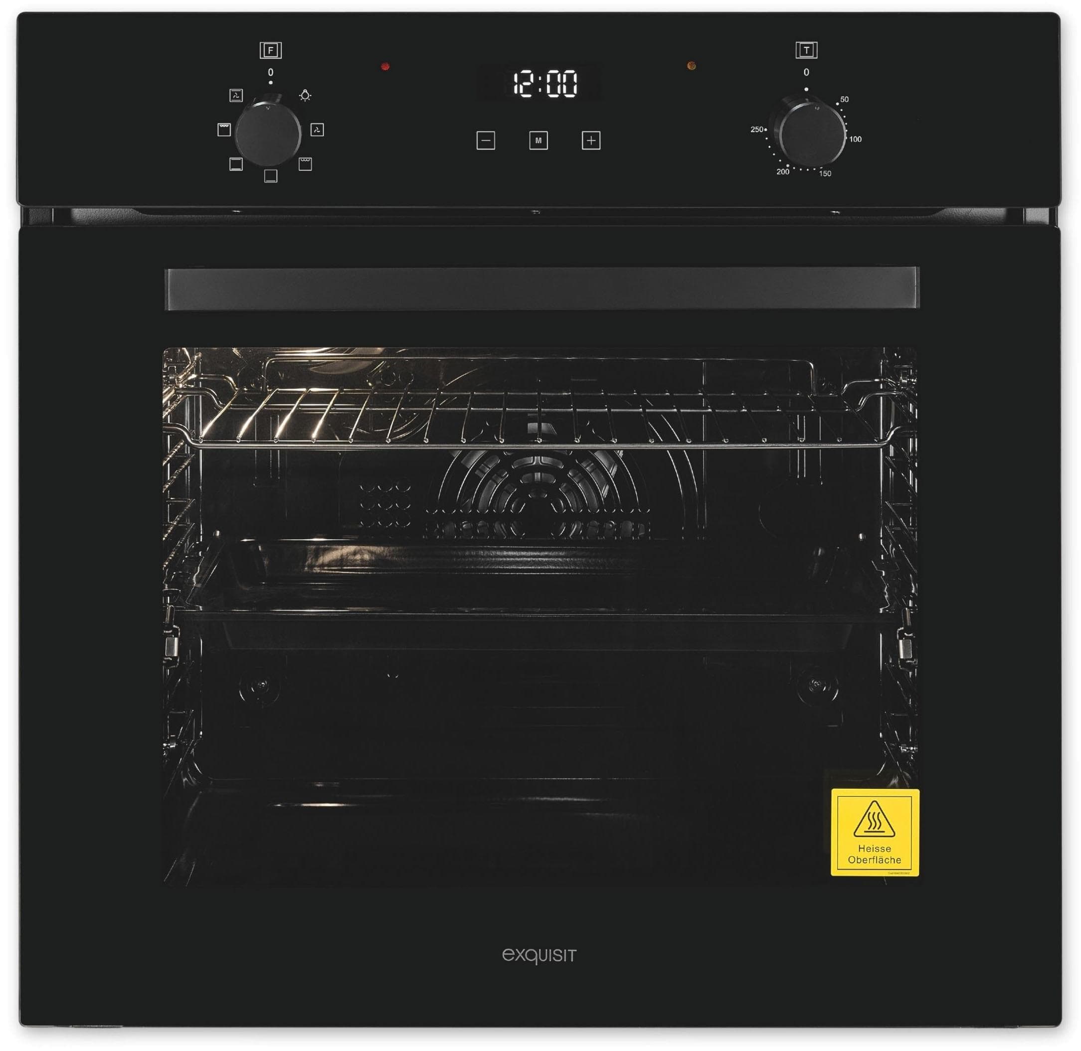 EXQUISIT Einbaubackofen EBE278-U-020 Schwarz 59,5x59,5x56,7 cm
