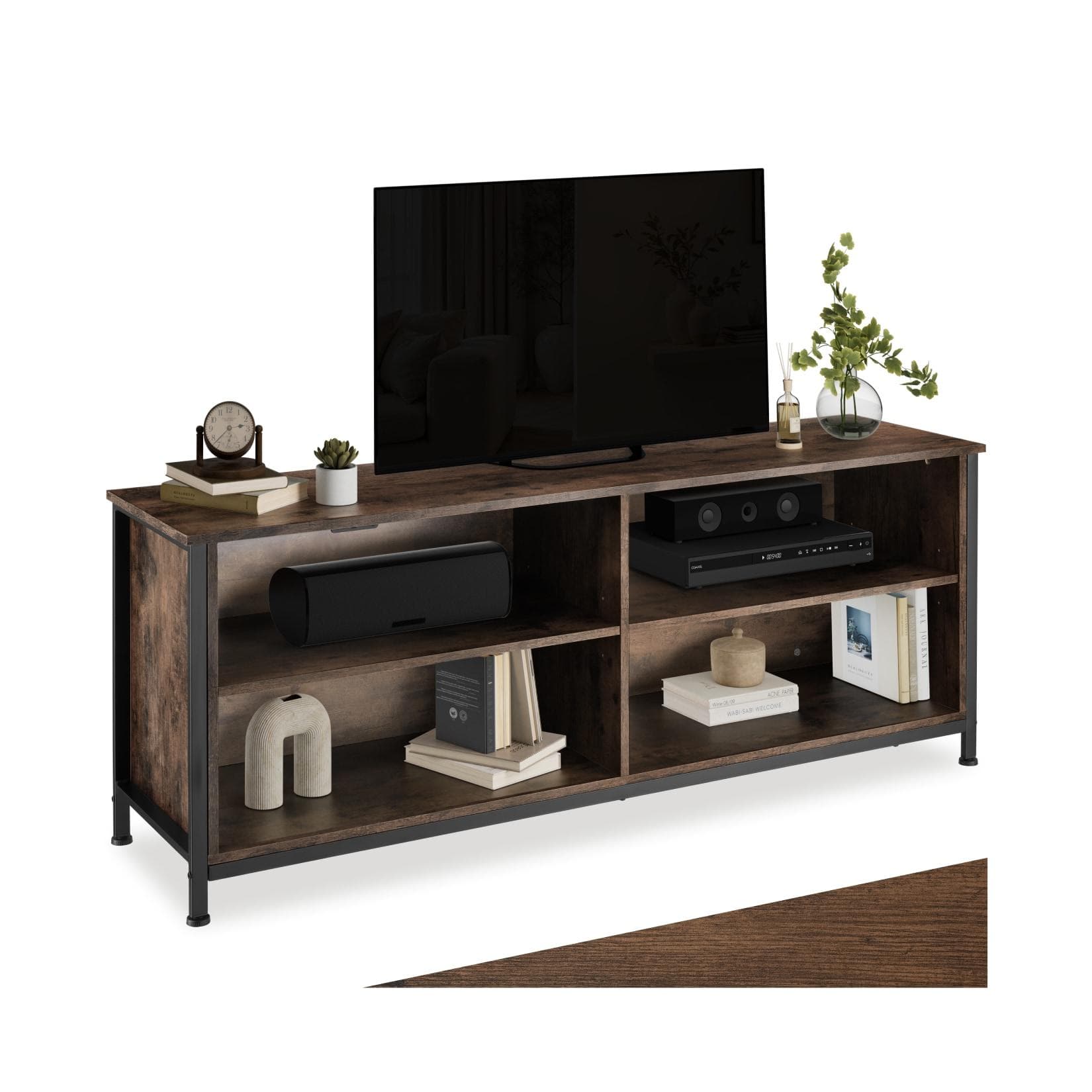 tectake Lowboard Sideboard Industrial Style Braun Stahl