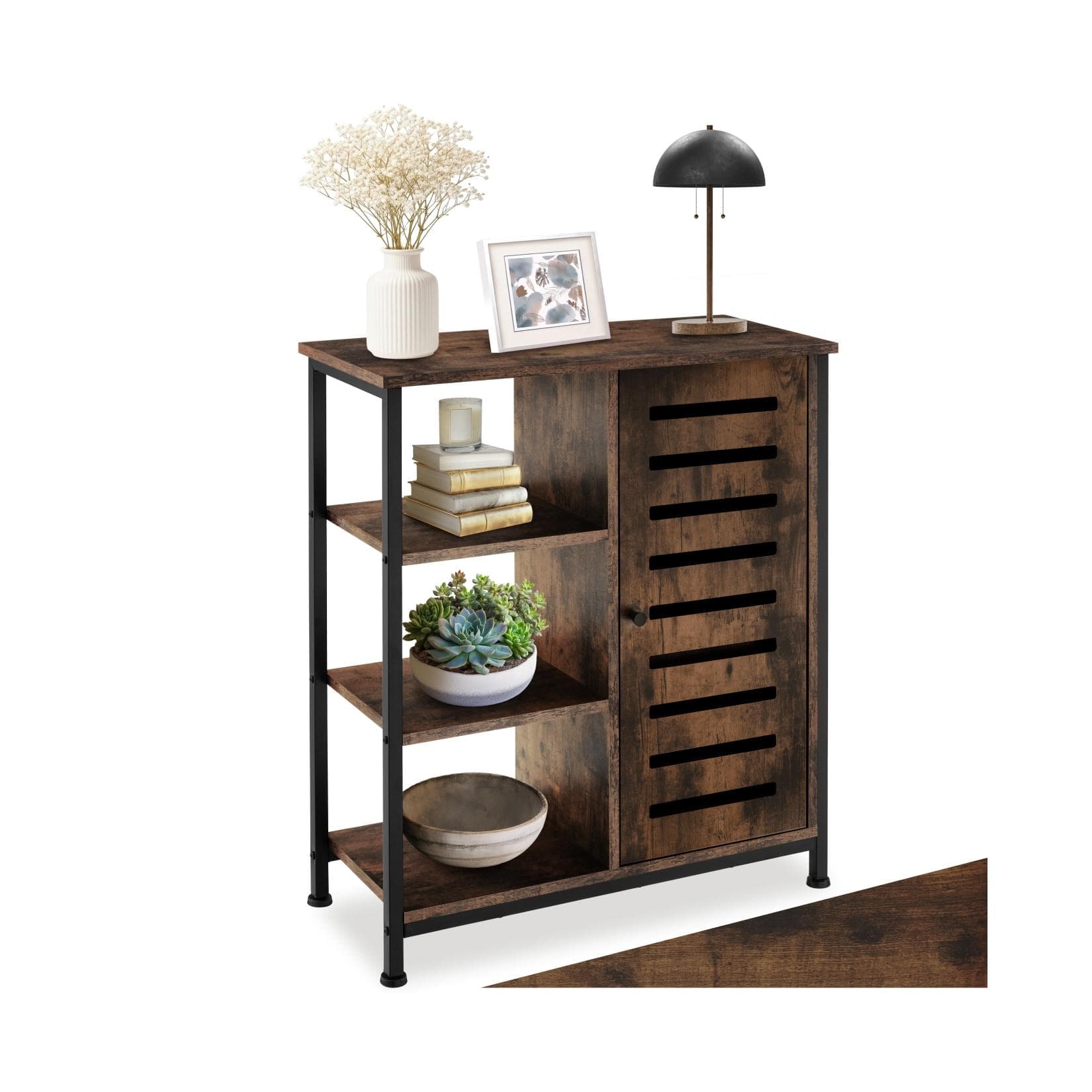 tectake Sideboard Industrial Style mit 3 offenen Fächern