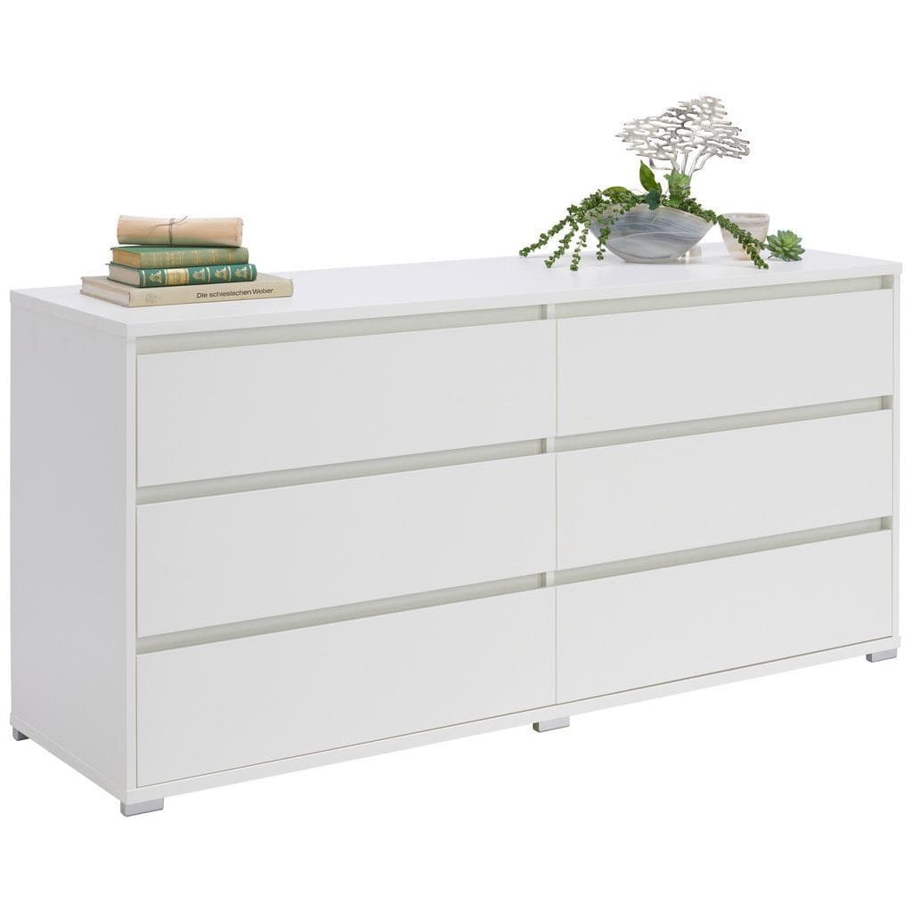 Carryhome Sideboard Weiß Holzwerkstoff 6 Schubladen